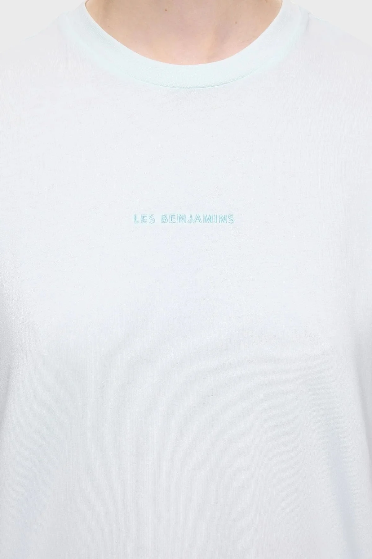 Les Benjamins % 100 Pamuk Oversize Fit Bisiklet Yaka Logolu Bayan T Shirt LBNOOSESSFUTS-311 BEBE MAVİ - 12