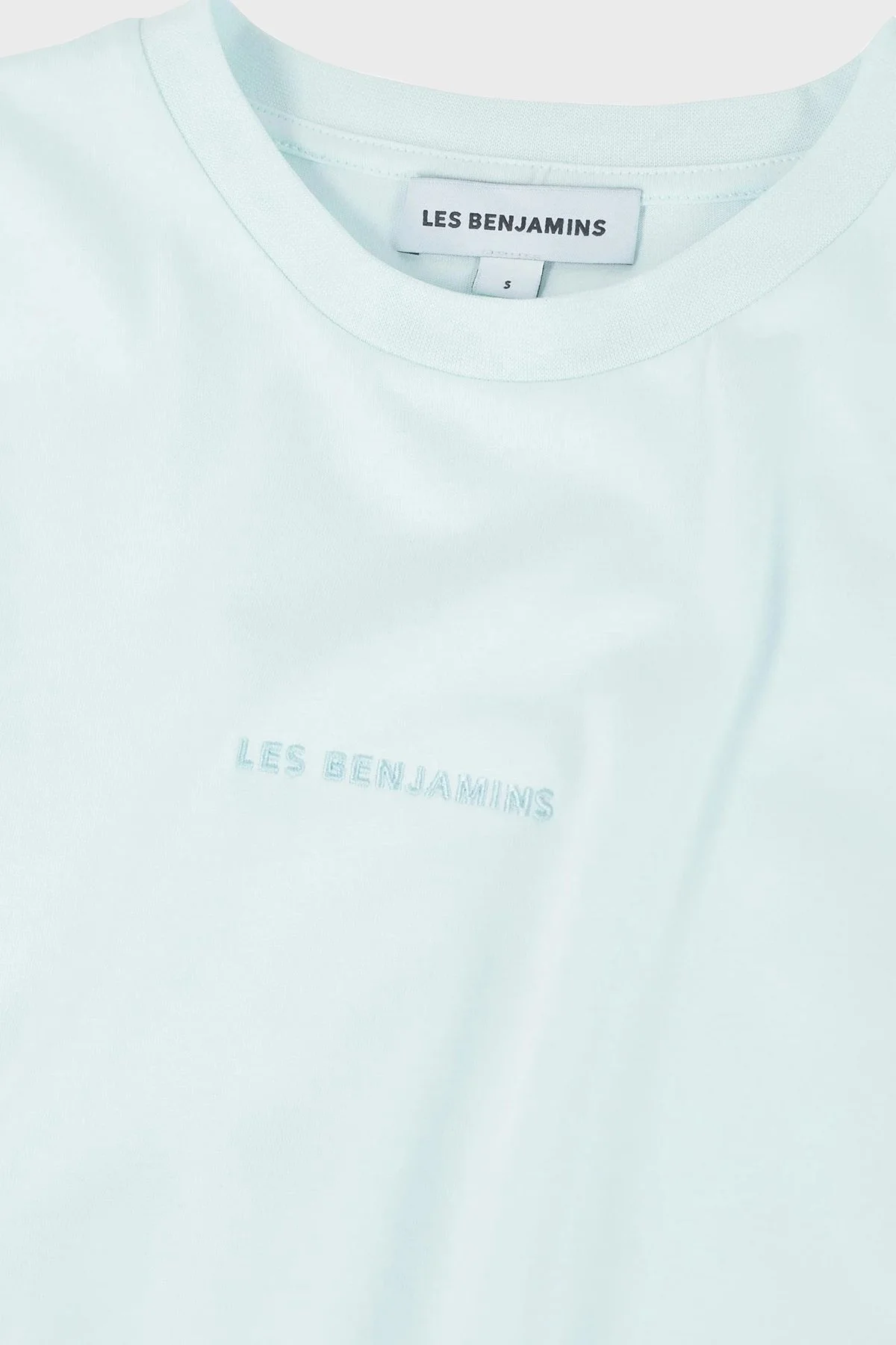 Les Benjamins % 100 Pamuk Oversize Fit Bisiklet Yaka Logolu Bayan T Shirt LBNOOSESSFUTS-311 BEBE MAVİ - 13