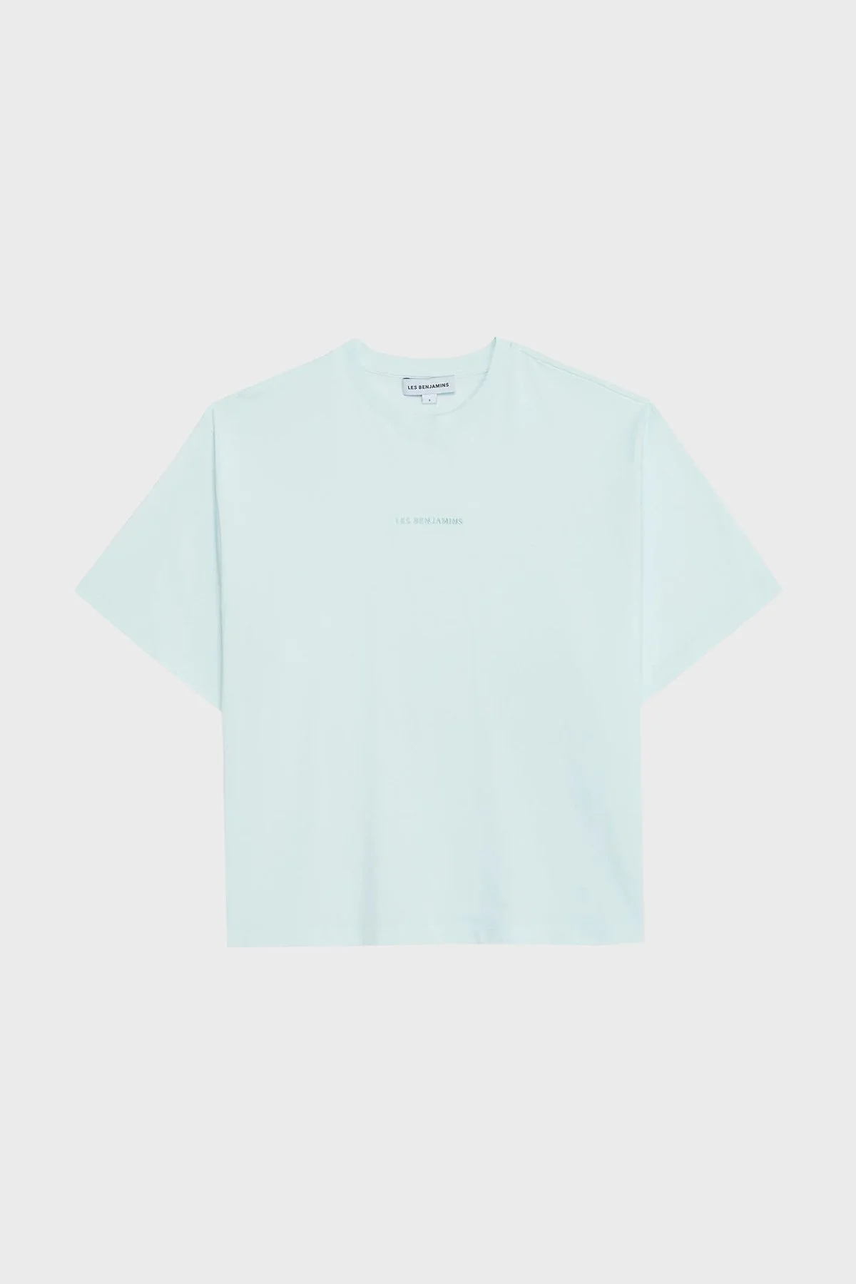 Les Benjamins % 100 Pamuk Oversize Fit Bisiklet Yaka Logolu Bayan T Shirt LBNOOSESSFUTS-311 BEBE MAVİ - 14