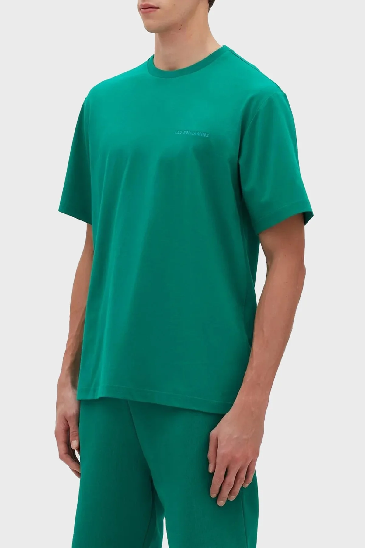 Les Benjamins % 100 Pamuk Regular Fit Bisiklet Yaka Erkek T Shirt LB23SSESSMUTS-301 YEŞİL - 2