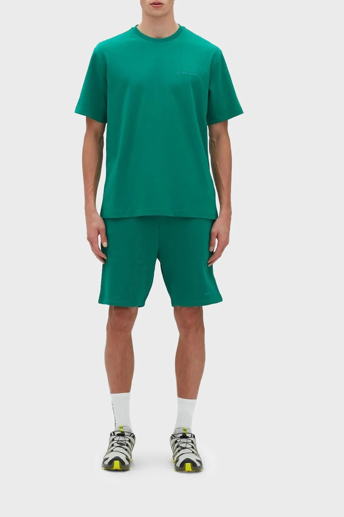 Les Benjamins % 100 Pamuk Regular Fit Bisiklet Yaka Erkek T Shirt LB23SSESSMUTS-301 YEŞİL - 3