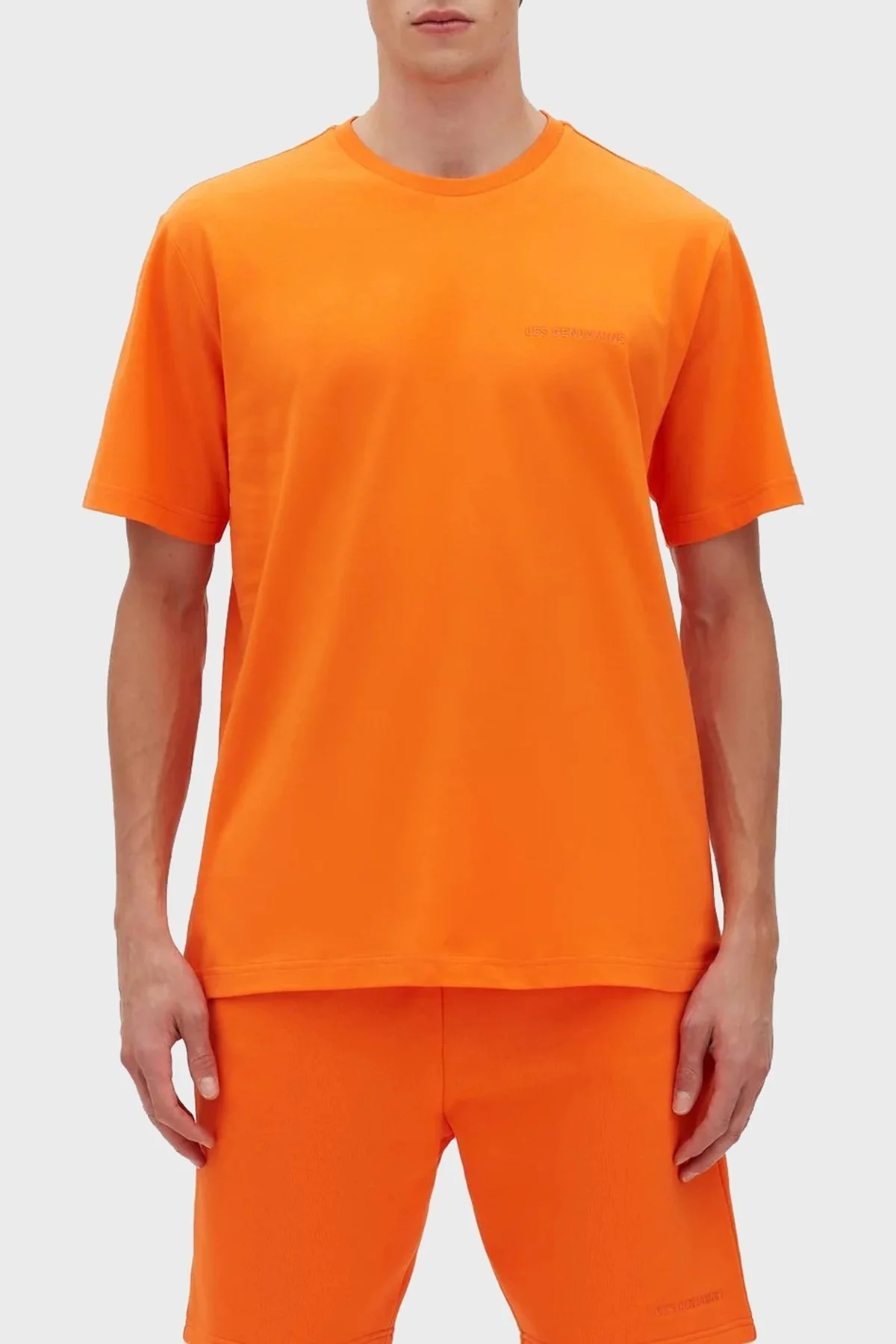 Les Benjamins % 100 Pamuk Regular Fit Bisiklet Yaka Erkek T Shirt LB23SSESSMUTS-302 TURUNCU - 1