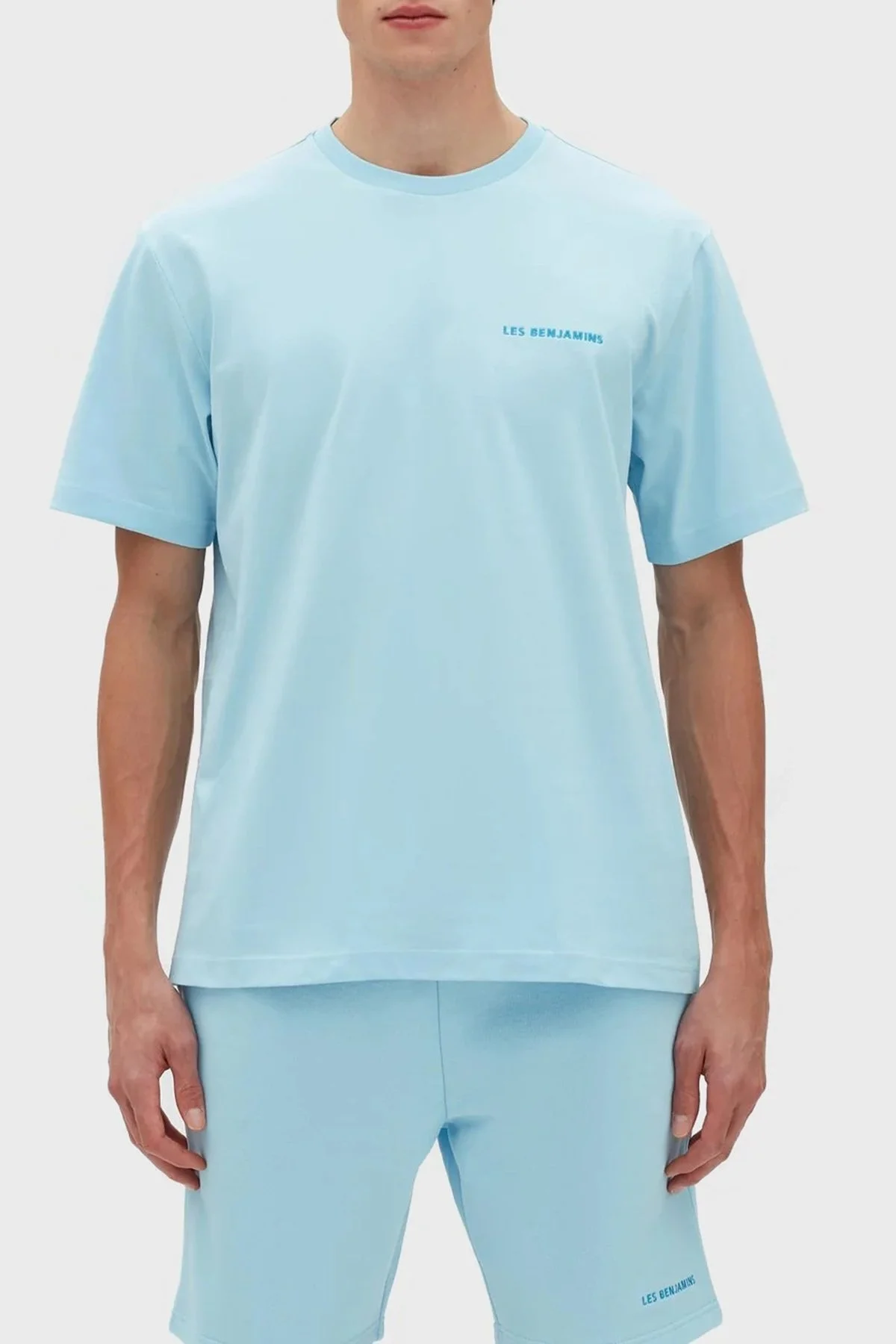 Les Benjamins % 100 Pamuk Regular Fit Bisiklet Yaka Erkek T Shirt LB23SSESSMUTS-303 MAVİ - 1