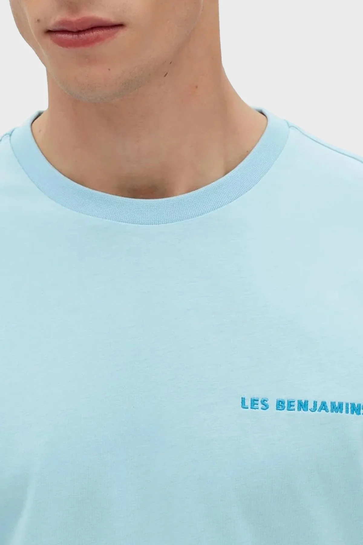 Les Benjamins % 100 Pamuk Regular Fit Bisiklet Yaka Erkek T Shirt LB23SSESSMUTS-303 MAVİ - 4