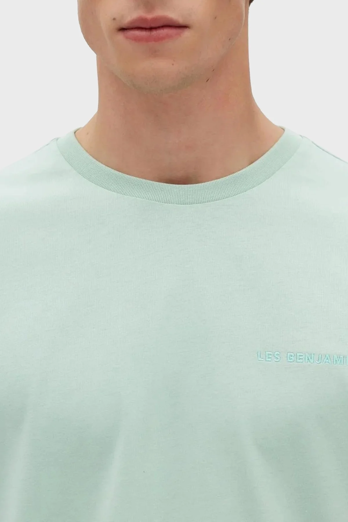 Les Benjamins % 100 Pamuk Regular Fit Bisiklet Yaka Erkek T Shirt LB23SSESSMUTS-304 YEŞİL - 5