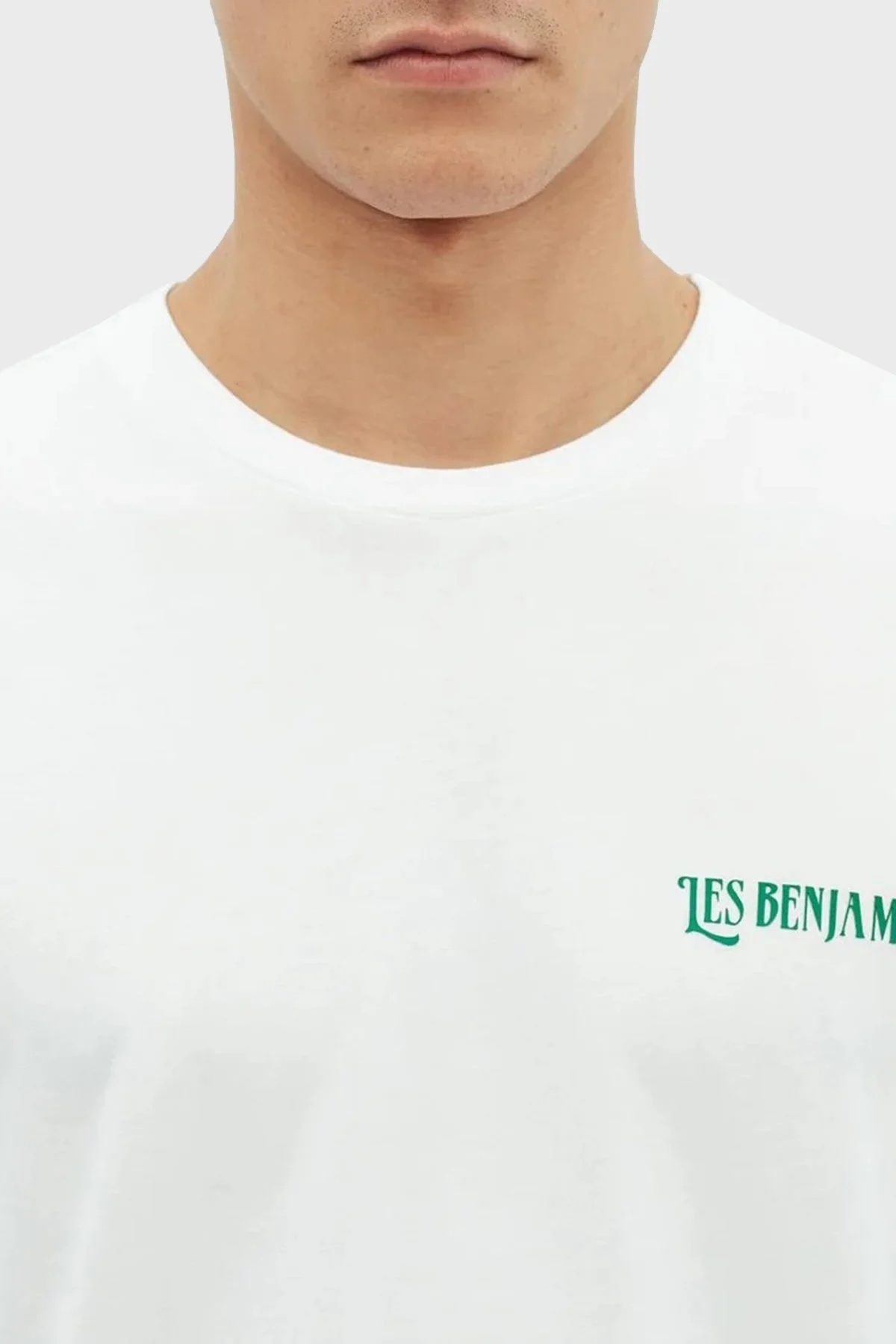 Les Benjamins % 100 Pamuk Regular Fit Bisiklet Yaka Erkek T Shirt LB23SSHOEMUTS-003 BEYAZ - 5