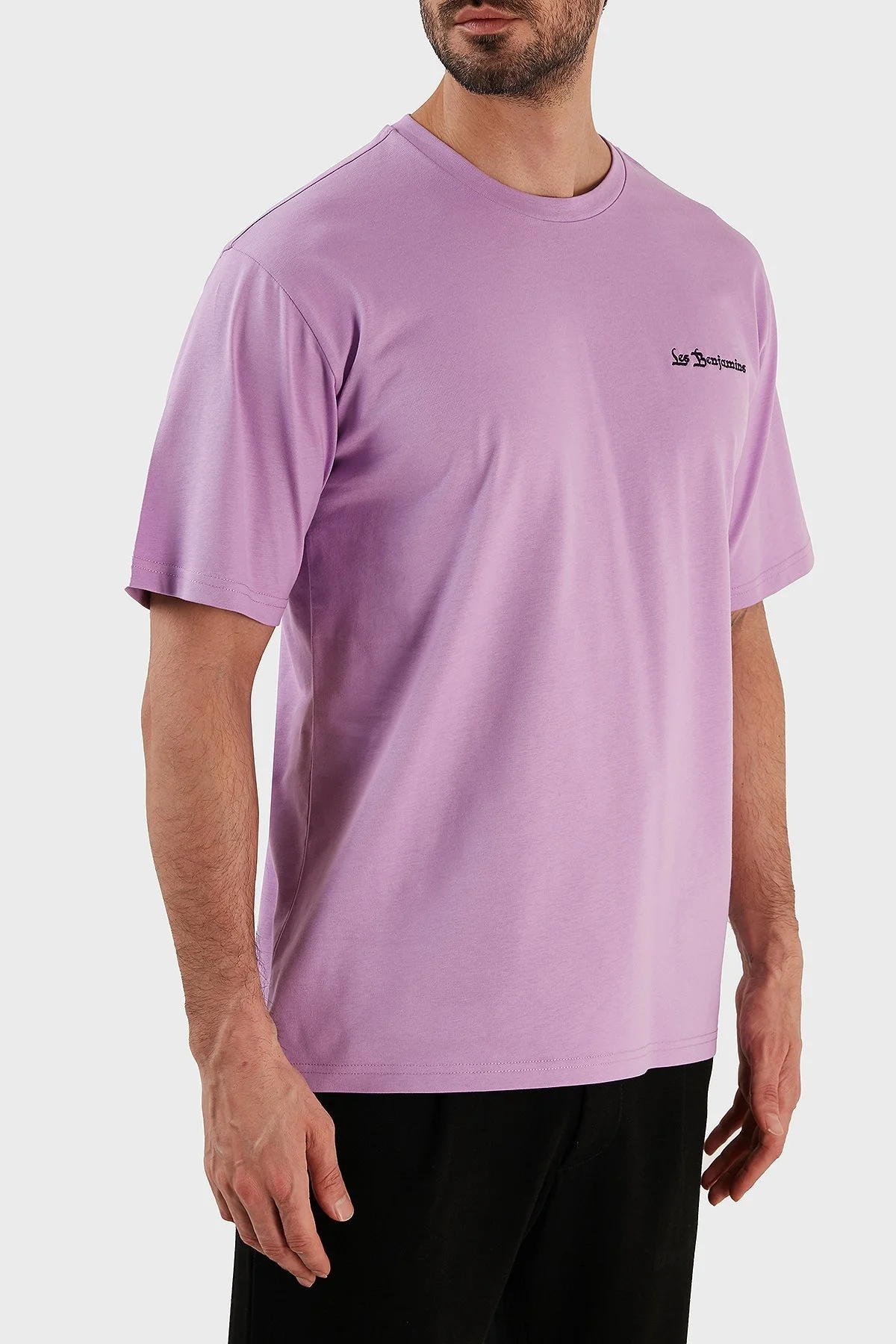 Les Benjamins % 100 Pamuk Regular Fit Bisiklet Yaka Erkek T Shirt LB23SSHOEMUTS-004 LİLA - 5