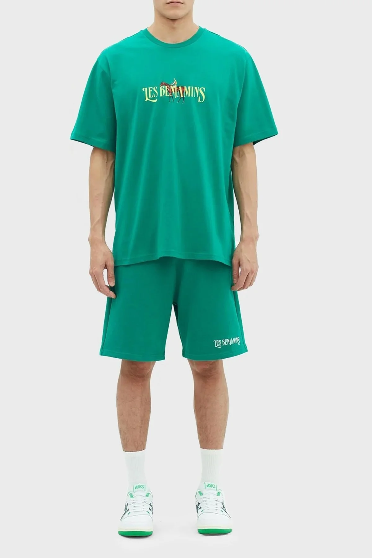 Les Benjamins % 100 Pamuk Relaxed Fit Bisiklet Yaka Erkek T Shirt LB23SSHOEMUTS-006 YEŞİL - 3