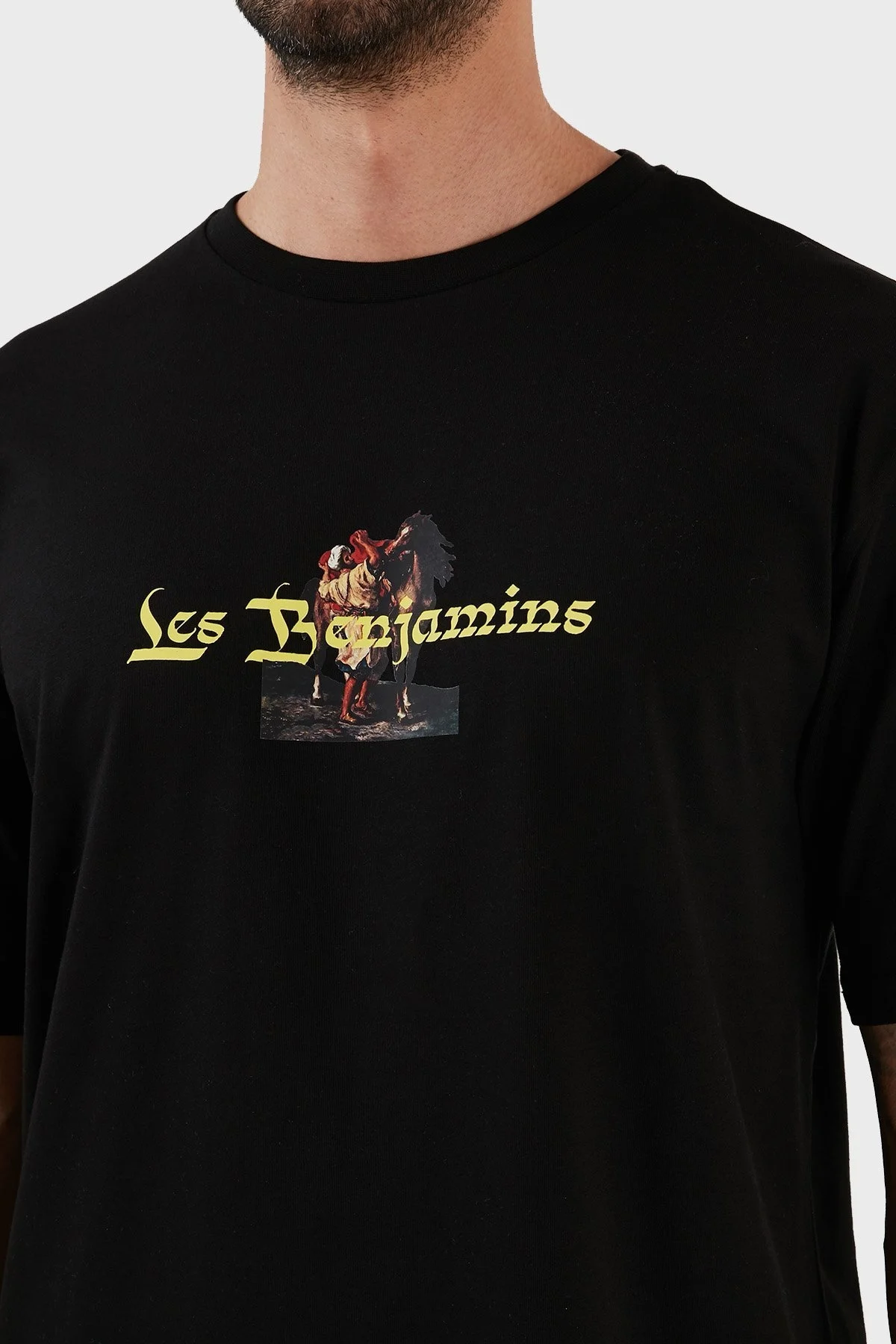 Les Benjamins % 100 Pamuk Regular Fit Bisiklet Yaka Erkek T Shirt LB23SSHOEMUTS-016 SİYAH - 4