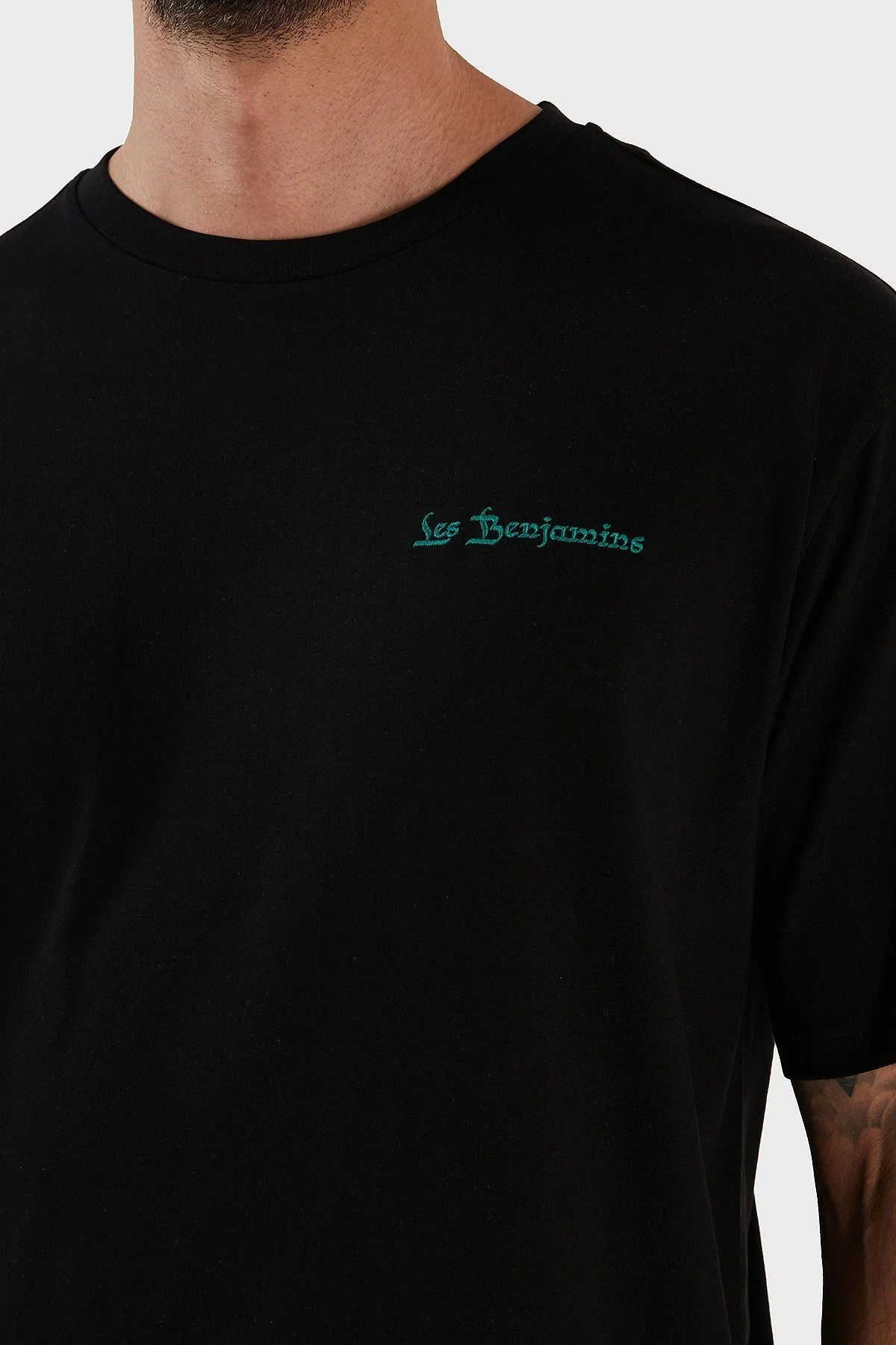 Les Benjamins % 100 Pamuk Regular Fit Bisiklet Yaka Erkek T Shirt LB23SSHOEMUTS-026 SİYAH - 5