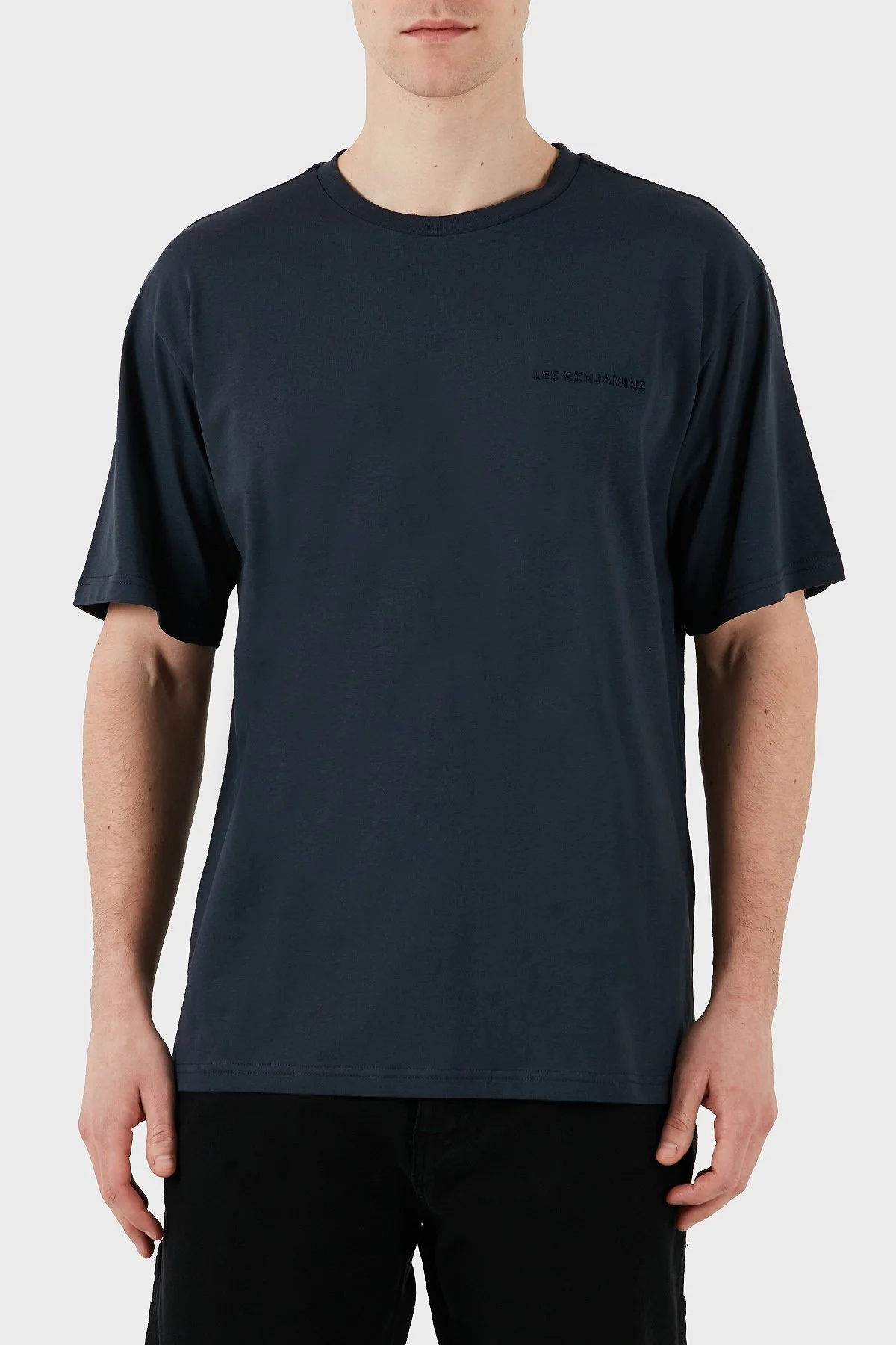 Les Benjamins % 100 Pamuk Regular Fit Bisiklet Yaka Erkek T Shirt LBNOOSESSMUTS-304 ANTRASİT - 6