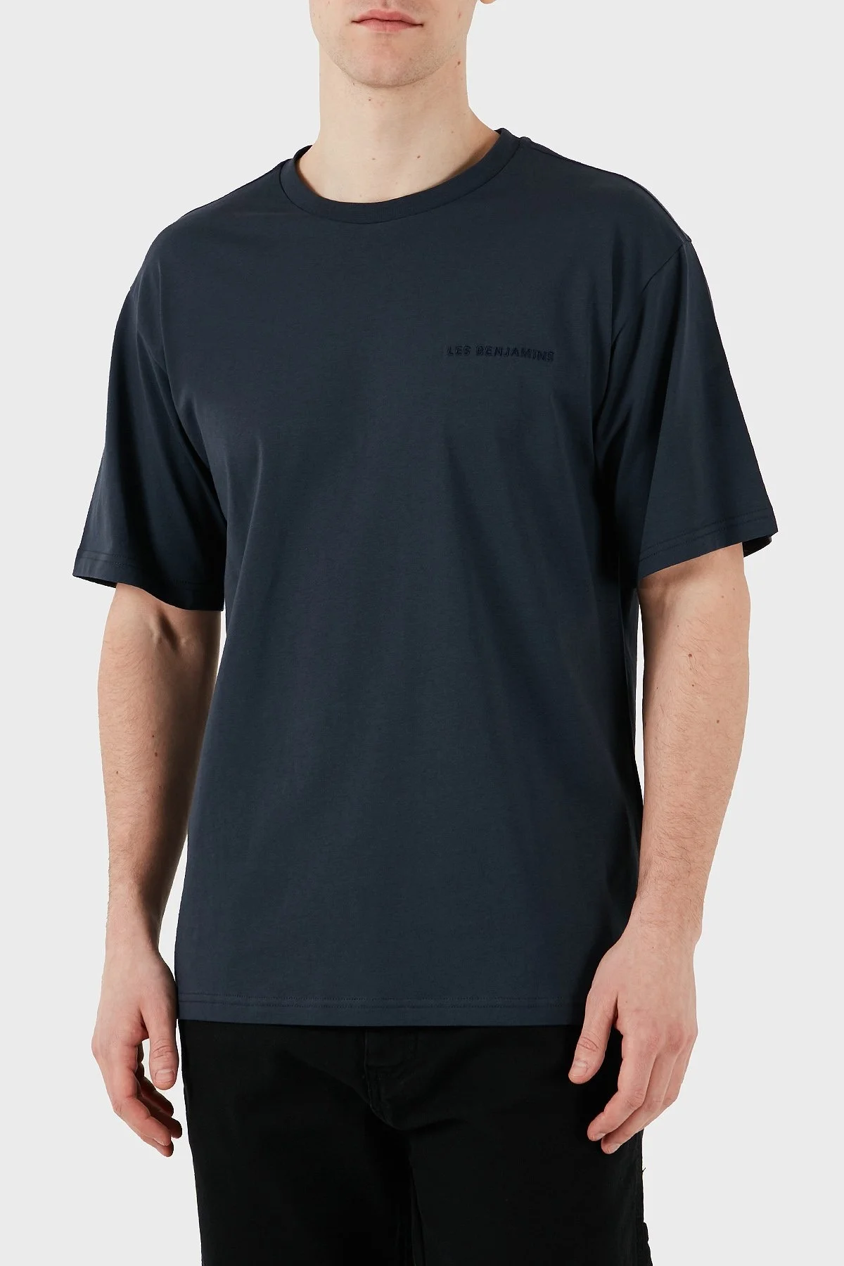 Les Benjamins % 100 Pamuk Regular Fit Bisiklet Yaka Erkek T Shirt LBNOOSESSMUTS-304 ANTRASİT - 9