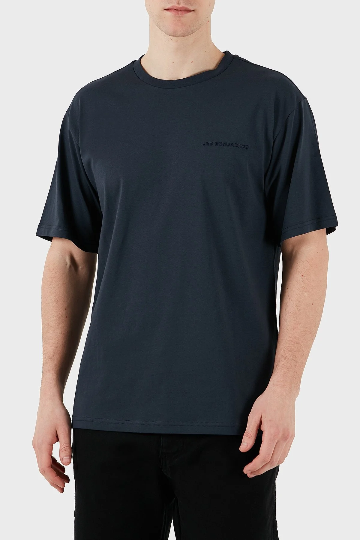 Les Benjamins % 100 Pamuk Regular Fit Bisiklet Yaka Erkek T Shirt LBNOOSESSMUTS-304 ANTRASİT - 10