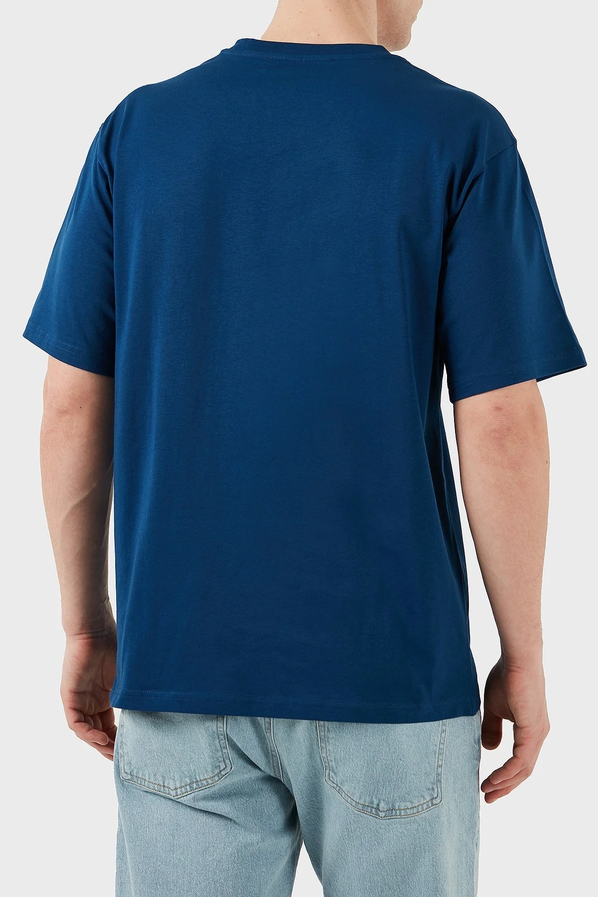 Les Benjamins % 100 Pamuk Regular Fit Bisiklet Yaka Logolu Erkek T Shirt LBNOOSESSMUTS-309 LACİVERT - 7