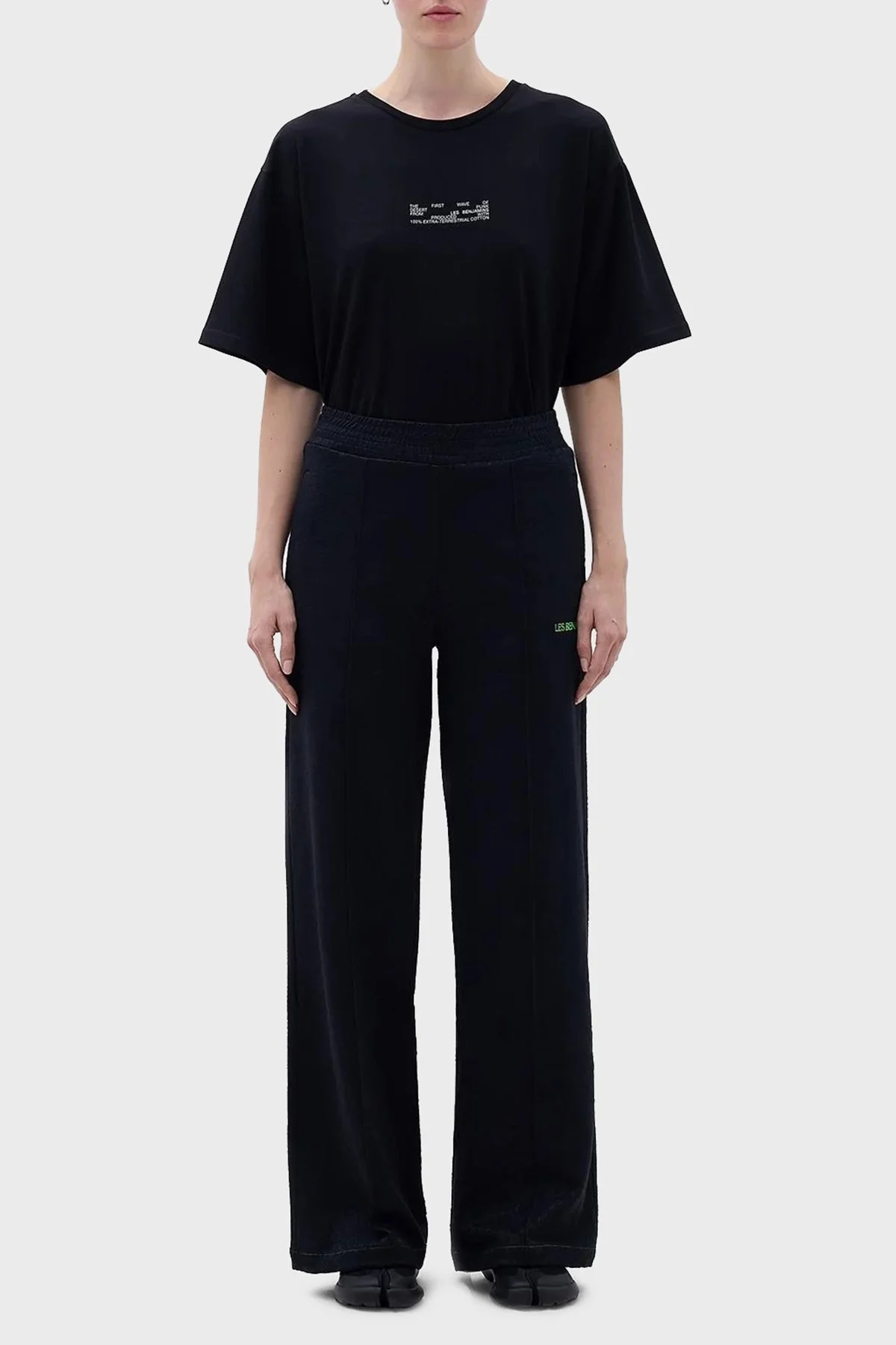 Les Benjamins % 100 Pamuk Regular Fit Elastik Bel Cepli Bayan Pantolon LB23FWFRWFUSP-007 SİYAH - 1