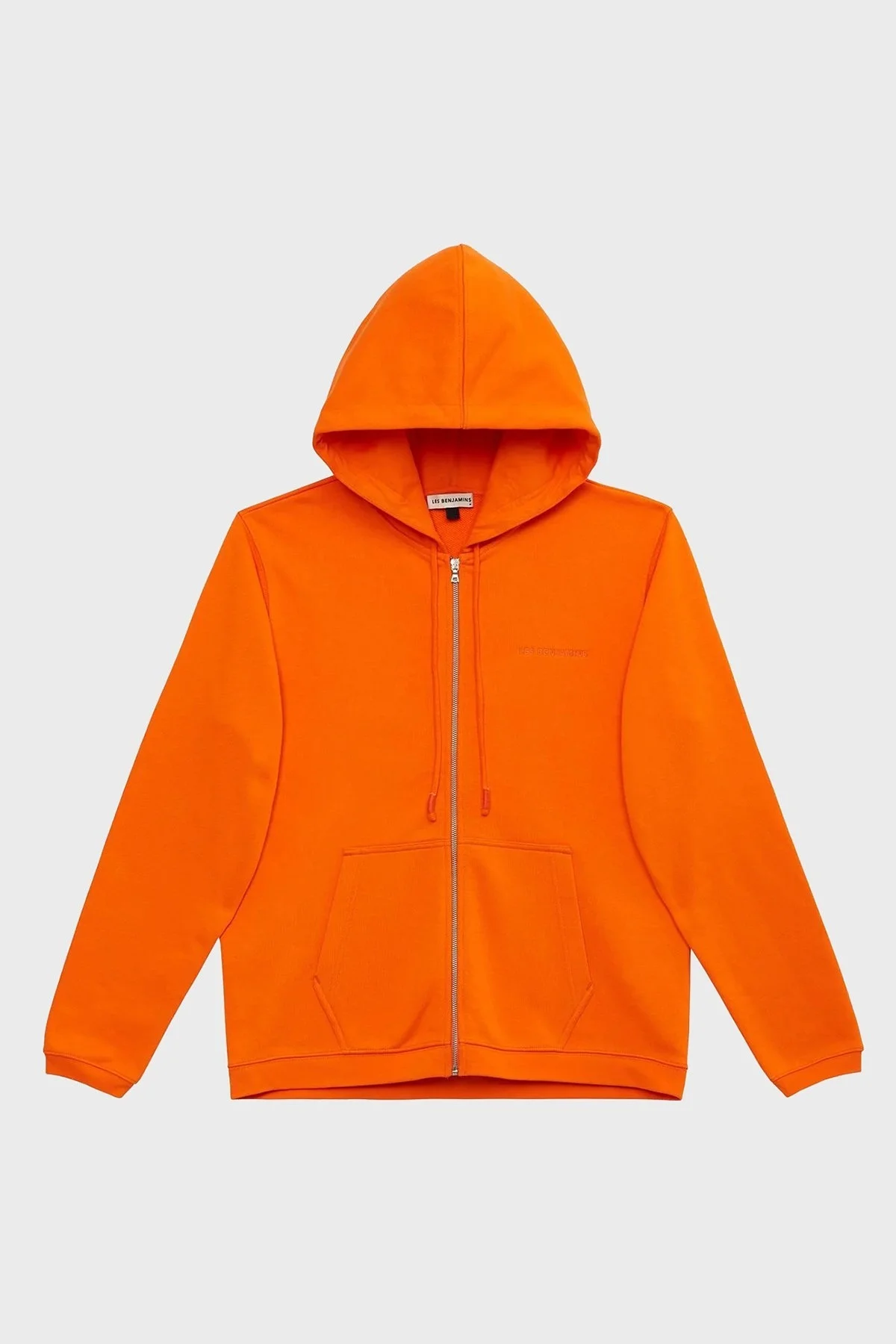 Les Benjamins % 100 Pamuk Regular Fit Fermuarlı Kapüşonlu Erkek Sweat LB23SSESSMUZH-302 TURUNCU - 6