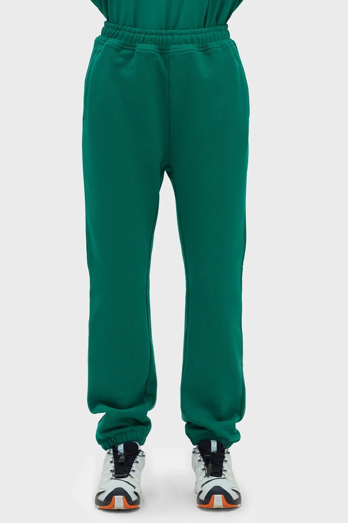 Les Benjamins % 100 Pamuk Regular Fit Jogger Spor Bayan Pantolon LB23SSESSFUSP-301 YEŞİL - 1