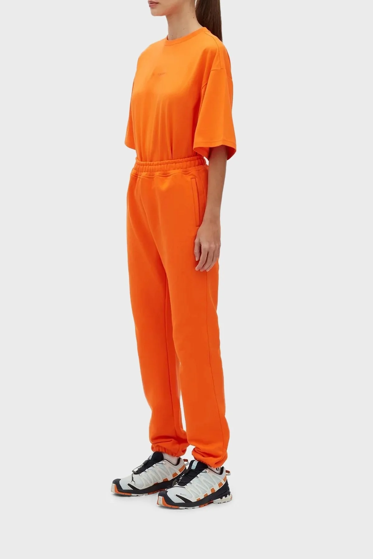 Les Benjamins % 100 Pamuk Regular Fit Jogger Spor Bayan Pantolon LB23SSESSFUSP-302 TURUNCU - 11