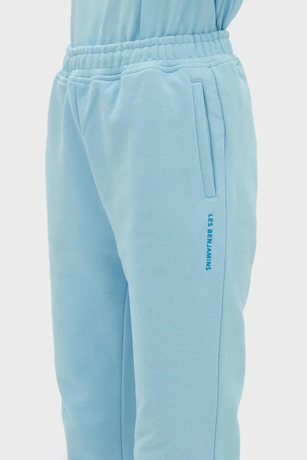 Les Benjamins % 100 Pamuk Regular Fit Jogger Spor Bayan Pantolon LB23SSESSFUSP-303 MAVİ - 4