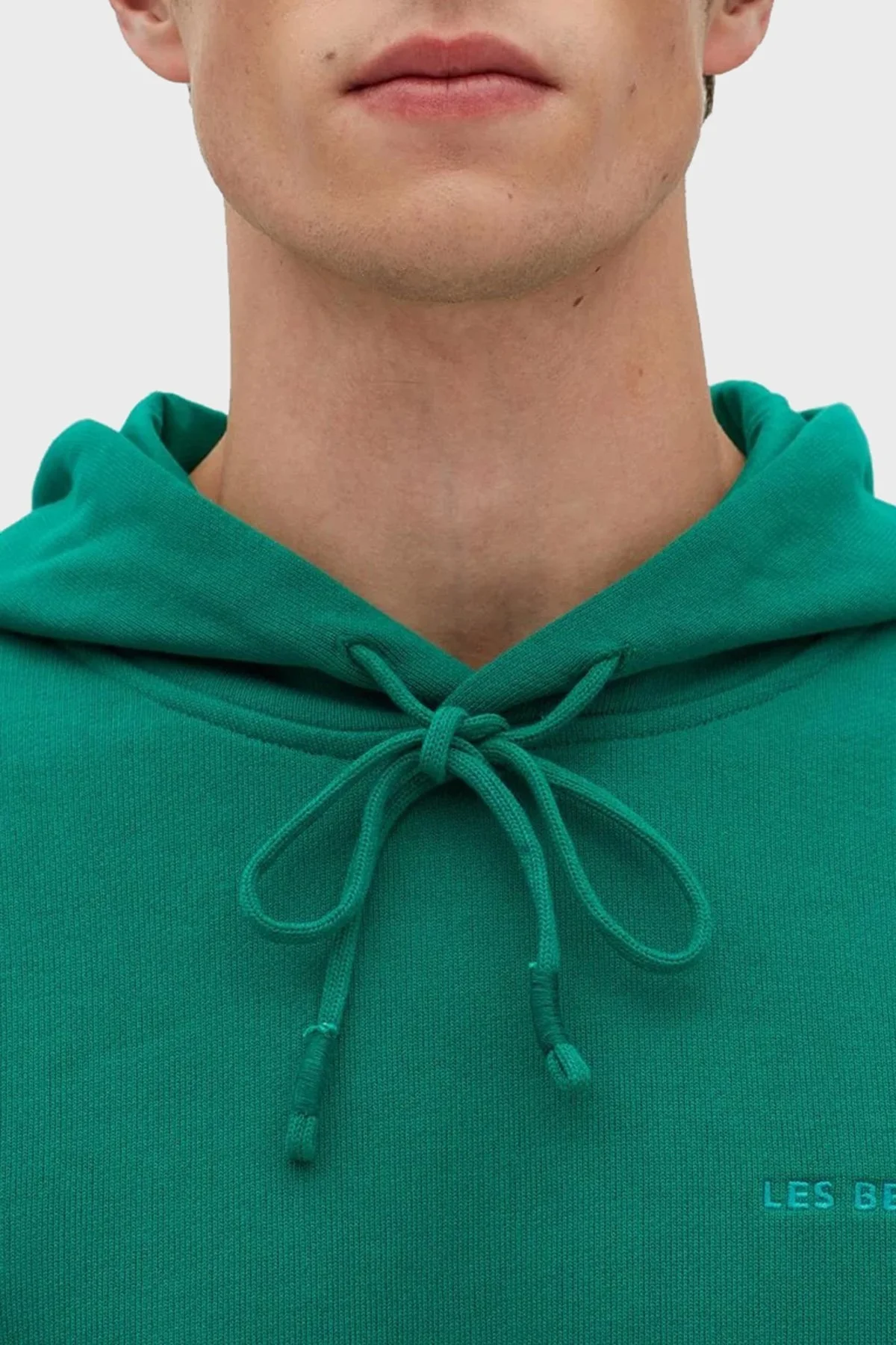 Les Benjamins % 100 Pamuk Regular Fit Kanguru Cepli Kapüşonlu Erkek Sweat LB23SSESSMUHD-301 YEŞİL - 4