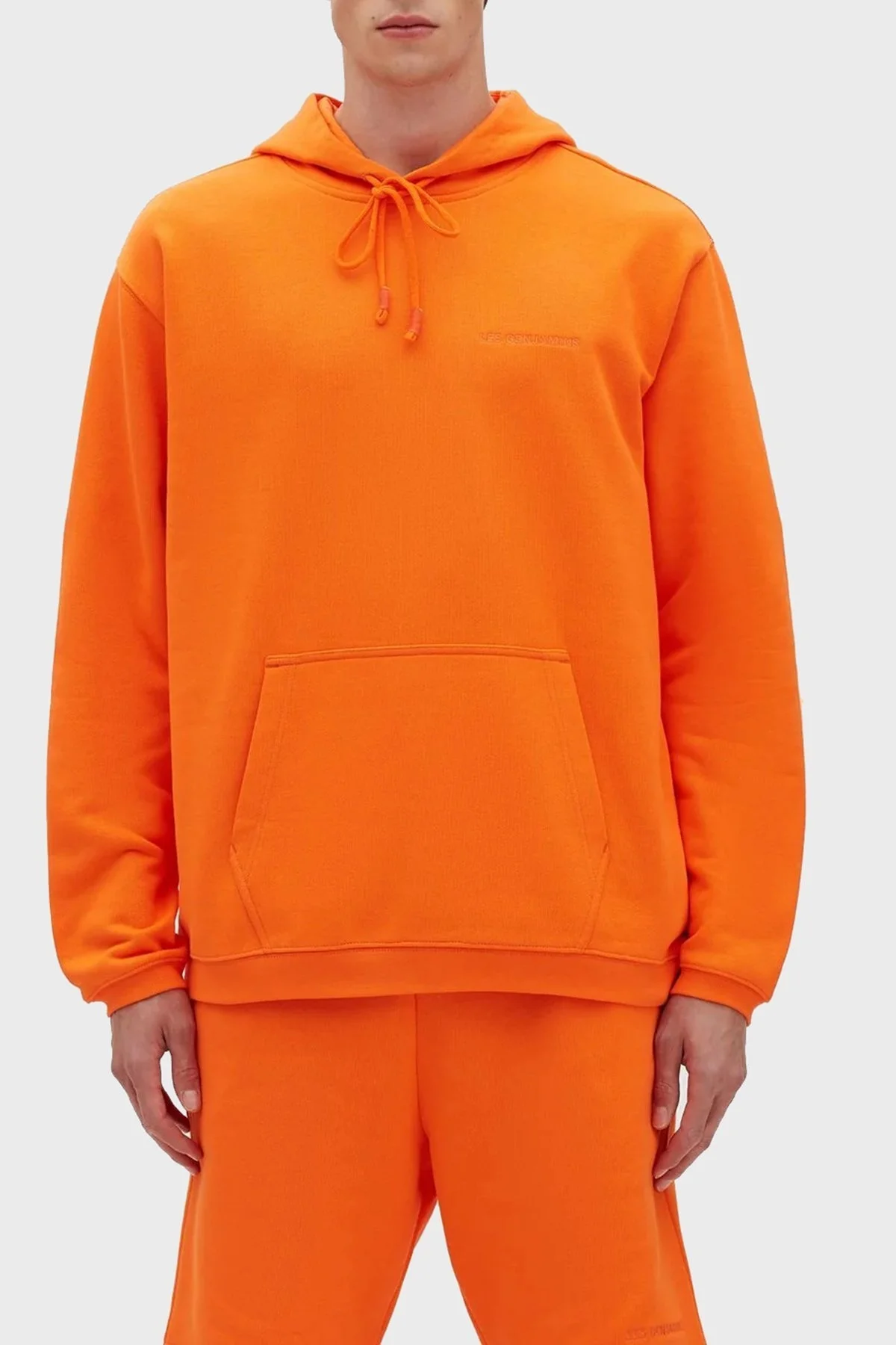 Les Benjamins % 100 Pamuk Regular Fit Kanguru Cepli Kapüşonlu Erkek Sweat LB23SSESSMUHD-302 TURUNCU - 1