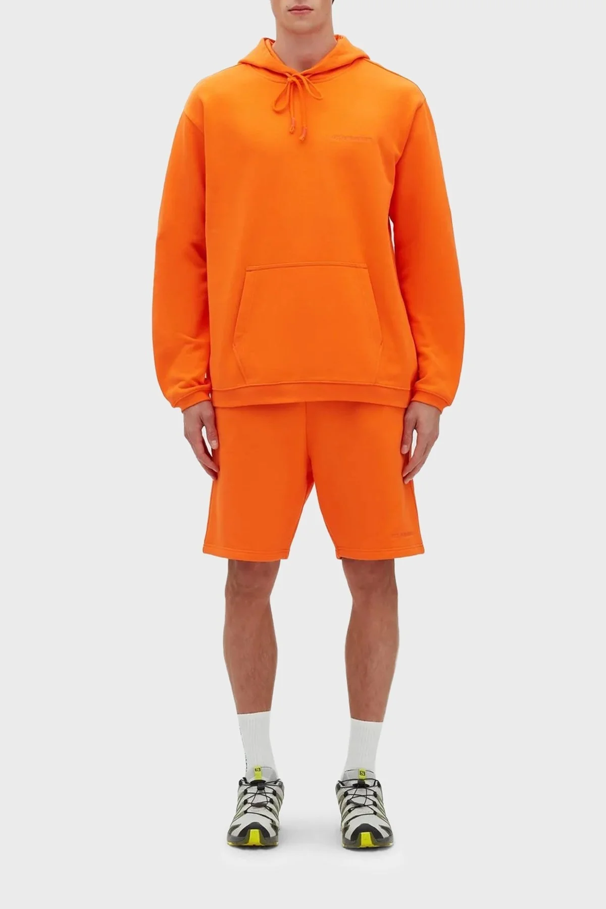 Les Benjamins % 100 Pamuk Regular Fit Kanguru Cepli Kapüşonlu Erkek Sweat LB23SSESSMUHD-302 TURUNCU - 3