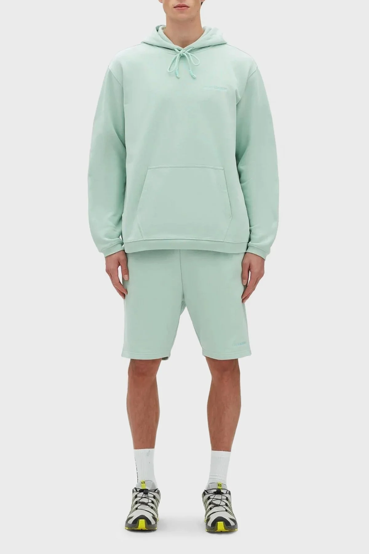 Les Benjamins % 100 Pamuk Regular Fit Kanguru Cepli Kapüşonlu Erkek Sweat LB23SSESSMUHD-304 YEŞİL - 2