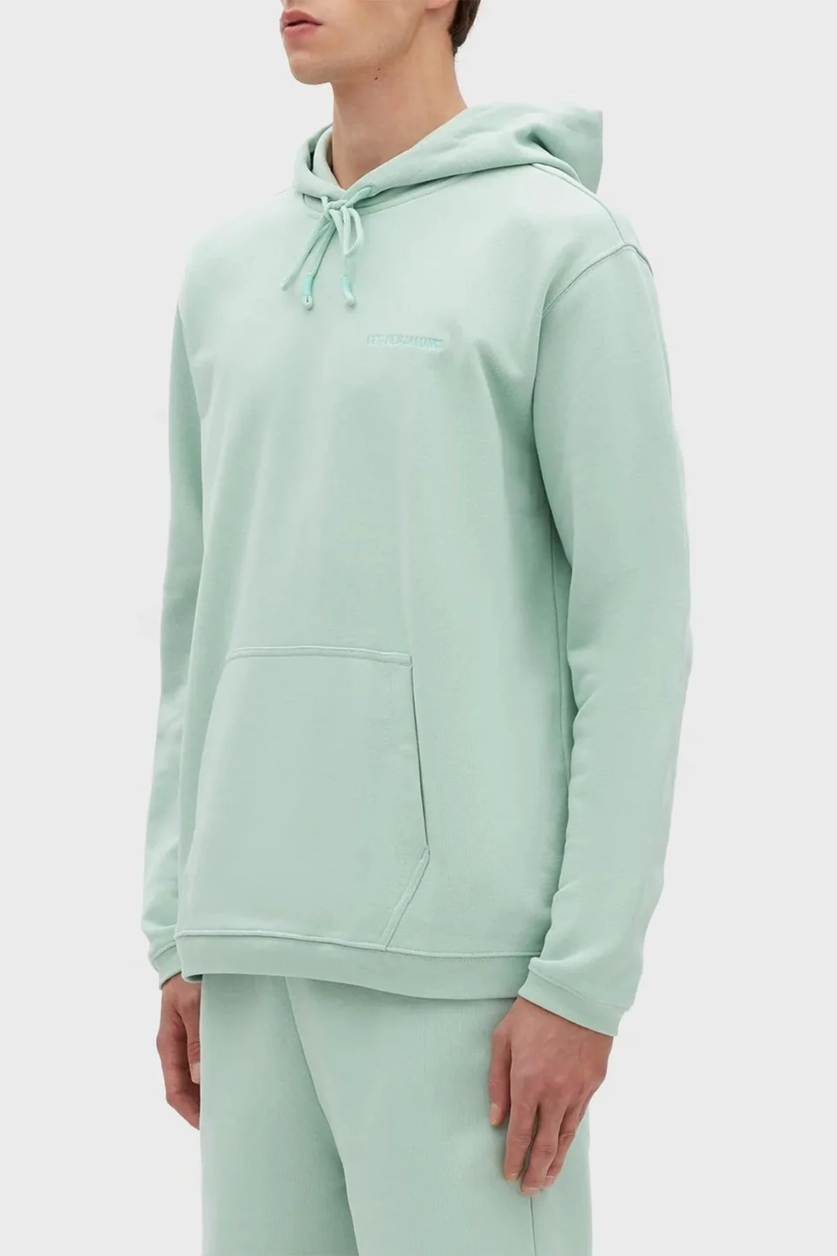 Les Benjamins % 100 Pamuk Regular Fit Kanguru Cepli Kapüşonlu Erkek Sweat LB23SSESSMUHD-304 YEŞİL - 3