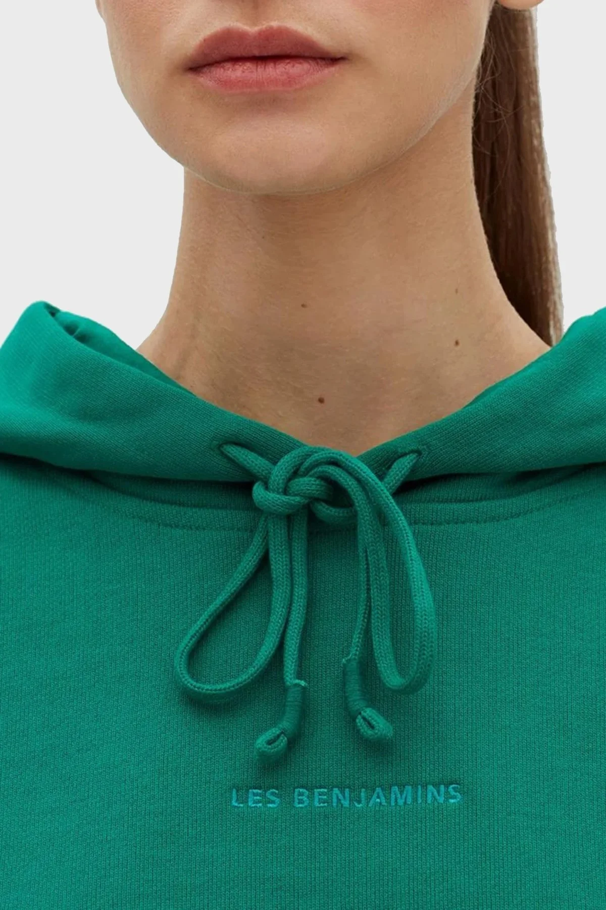 Les Benjamins % 100 Pamuk Regular Fit Kapüşonlu Bayan Sweat LB23SSESSFUHD-301 YEŞİL - 4