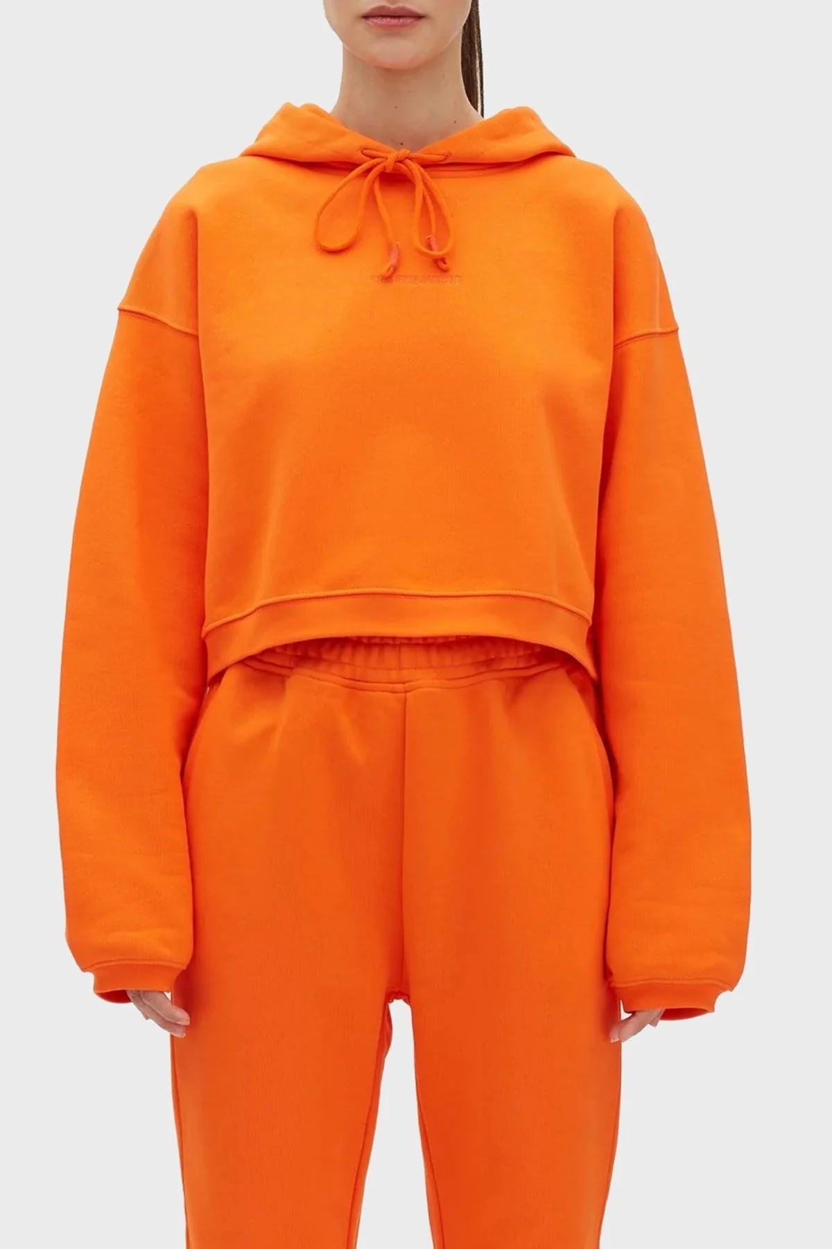 Les Benjamins % 100 Pamuk Regular Fit Kapüşonlu Bayan Sweat LB23SSESSFUHD-302 TURUNCU - 1