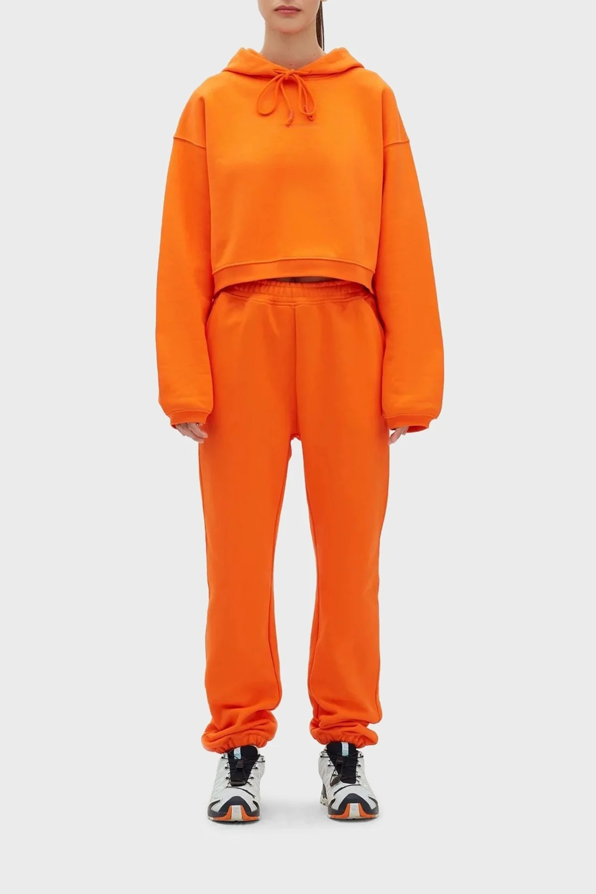 Les Benjamins % 100 Pamuk Regular Fit Kapüşonlu Bayan Sweat LB23SSESSFUHD-302 TURUNCU - 4