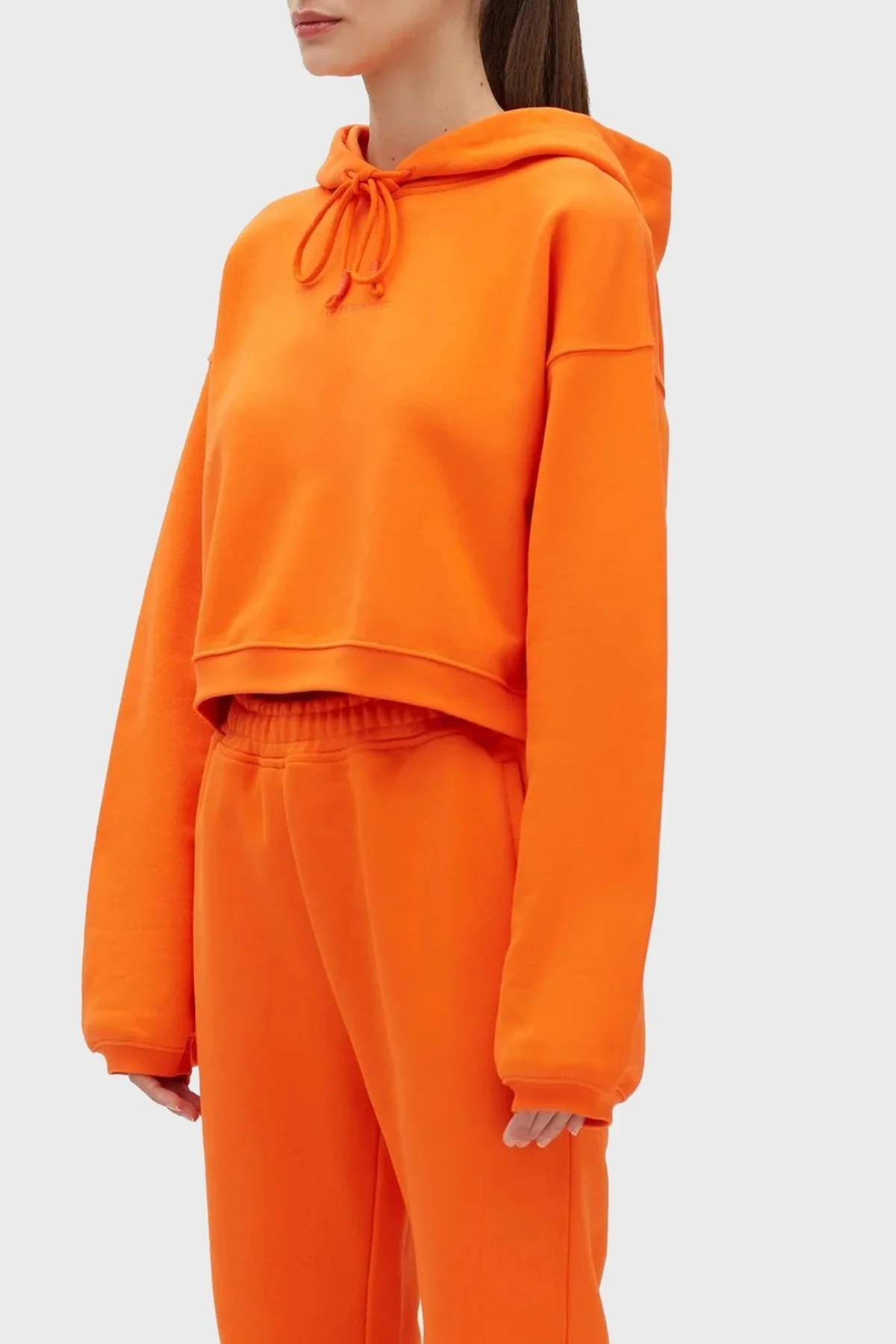 Les Benjamins % 100 Pamuk Regular Fit Kapüşonlu Bayan Sweat LB23SSESSFUHD-302 TURUNCU - 5