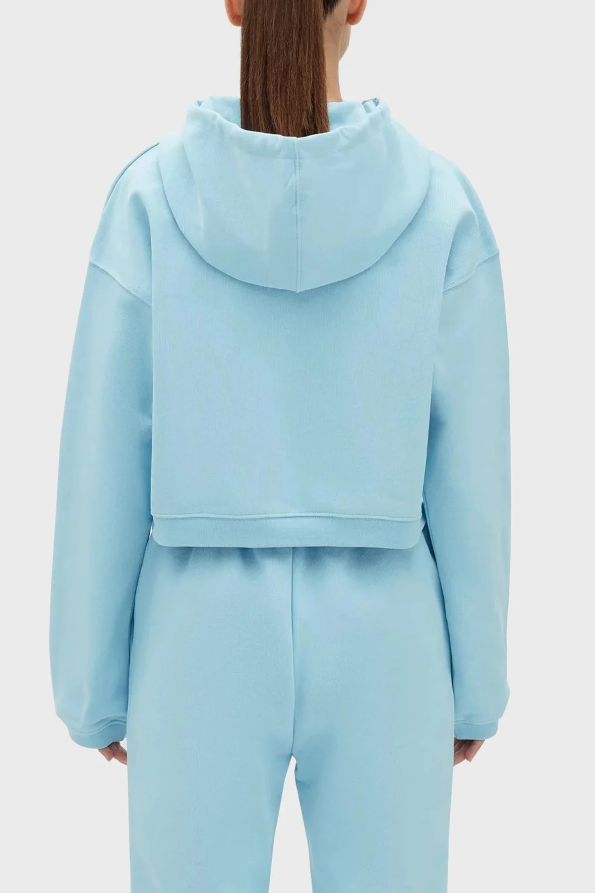 Les Benjamins % 100 Pamuk Regular Fit Kapüşonlu Bayan Sweat LB23SSESSFUHD-303 MAVİ - 3