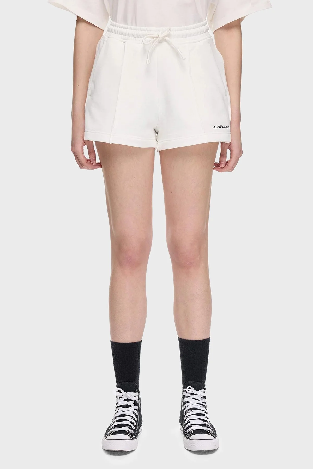 Les Benjamins % 100 Pamuk Regular Fit Yüksek Bel Çimalı Bayan Short LBNOOSESSFUSO-306 BEYAZ - 8