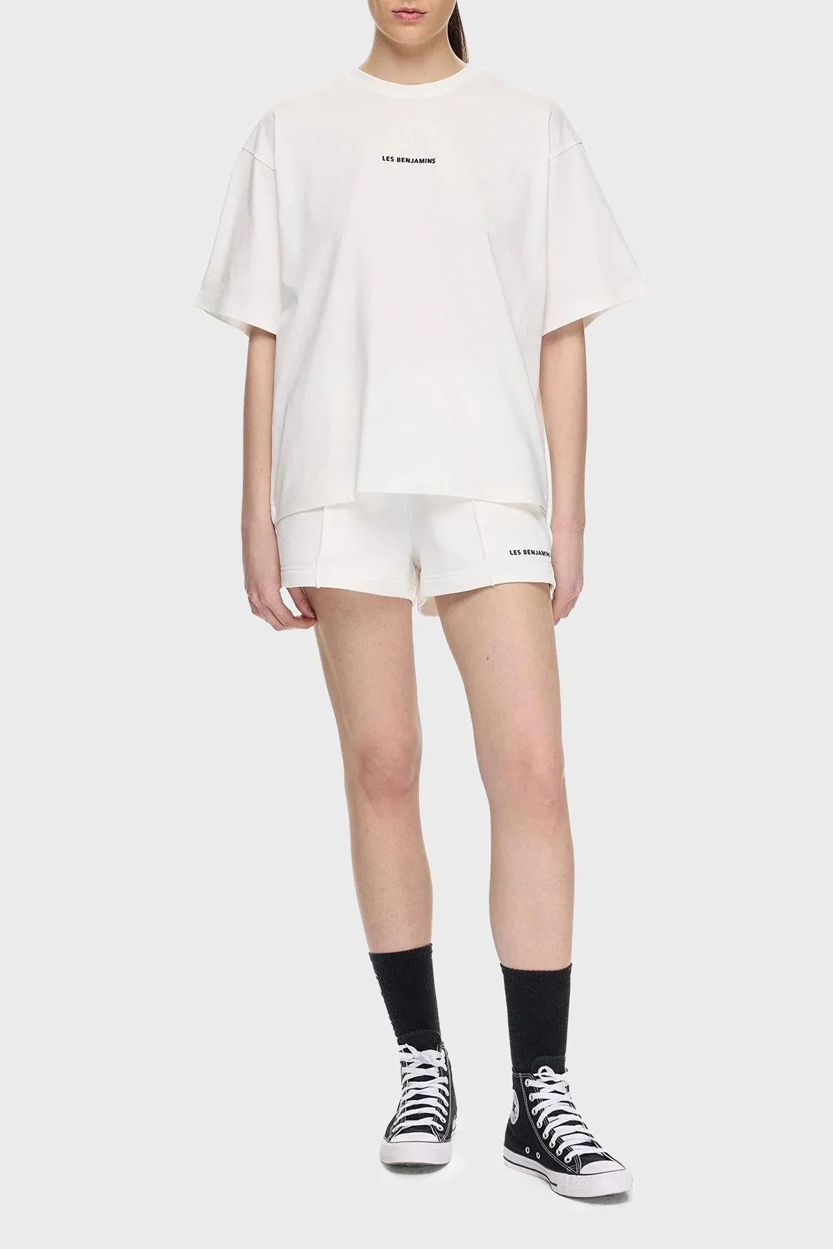 Les Benjamins % 100 Pamuk Regular Fit Yüksek Bel Çimalı Bayan Short LBNOOSESSFUSO-306 BEYAZ - 10