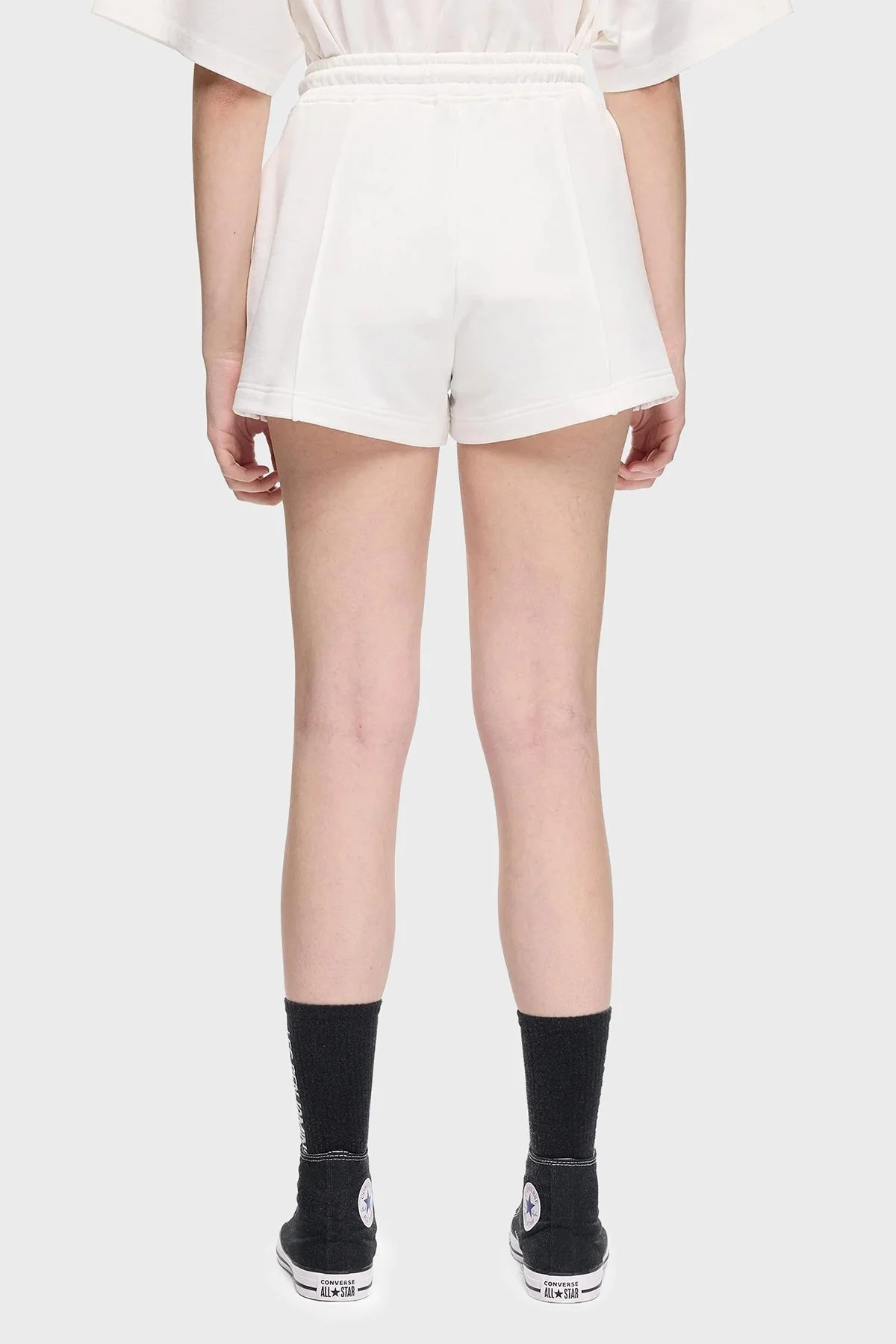 Les Benjamins % 100 Pamuk Regular Fit Yüksek Bel Çimalı Bayan Short LBNOOSESSFUSO-306 BEYAZ - 12