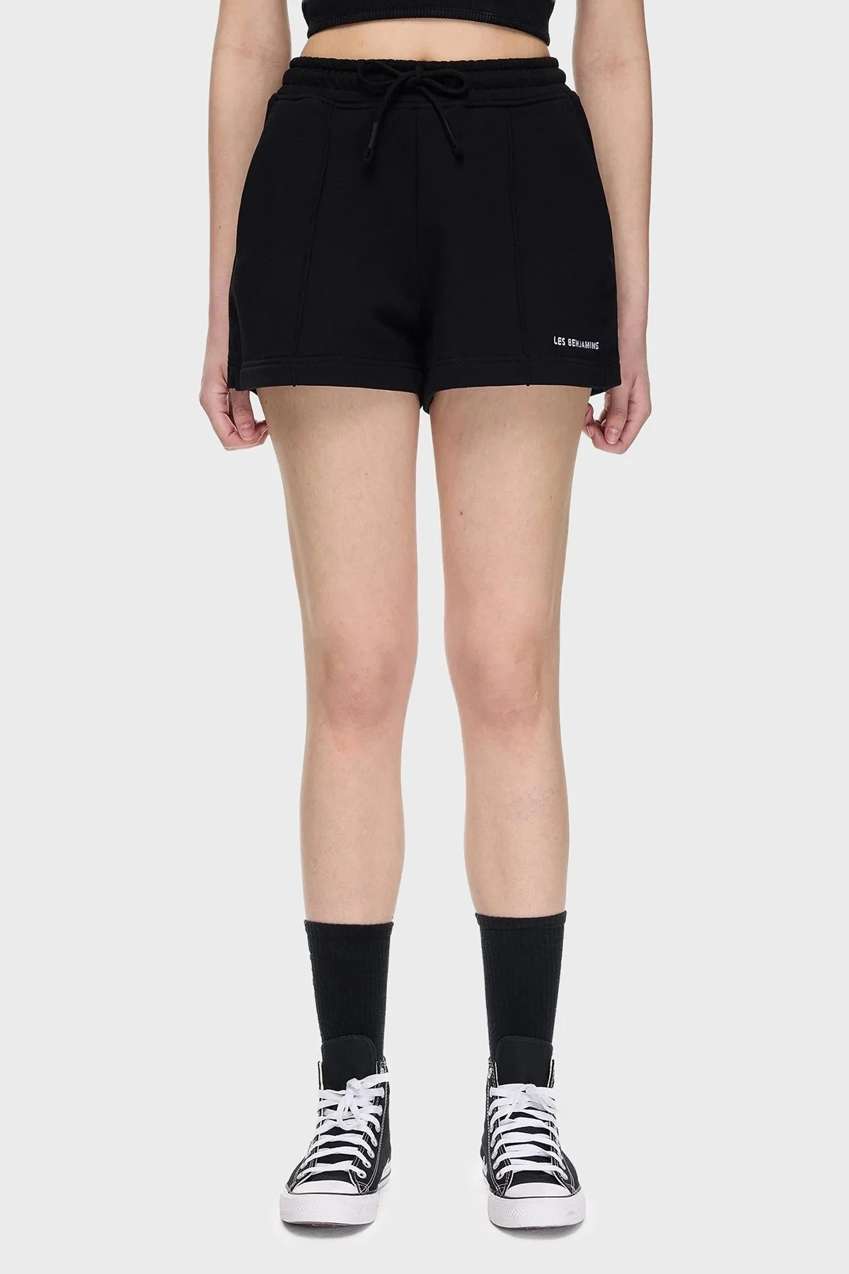 Les Benjamins % 100 Pamuk Regular Fit Yüksek Bel Çimalı Bayan Short LBNOOSESSFUSO-307 SİYAH - 1