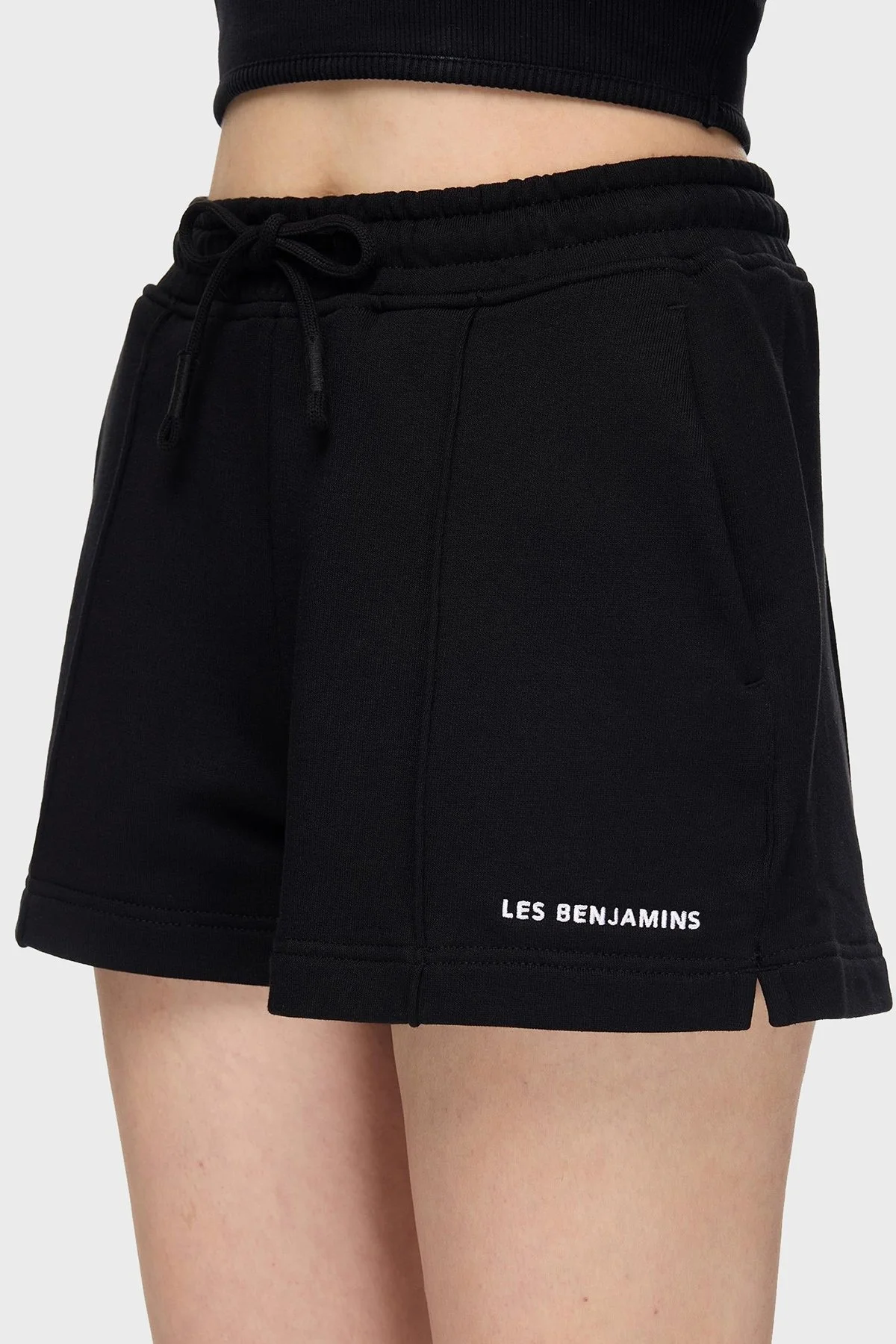 Les Benjamins % 100 Pamuk Regular Fit Yüksek Bel Çimalı Bayan Short LBNOOSESSFUSO-307 SİYAH - 5