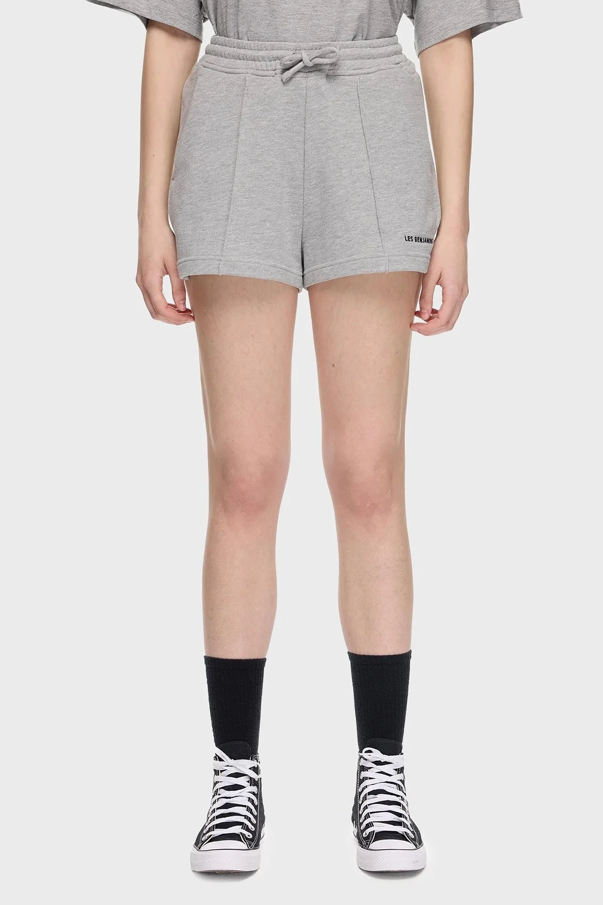 Les Benjamins % 100 Pamuk Regular Fit Yüksek Bel Çimalı Bayan Short LBNOOSESSFUSO-308 GRİ - 1