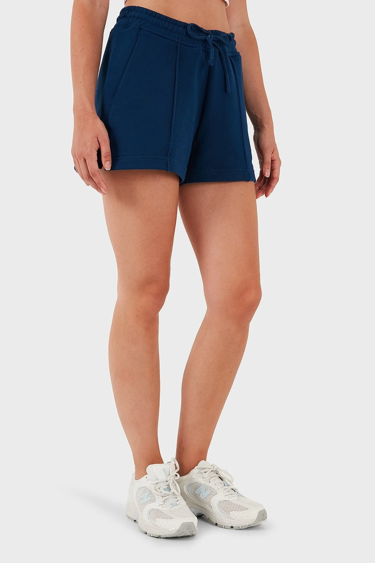 Les Benjamins % 100 Pamuk Regular Fit Yüksek Bel Çimalı Bayan Short LBNOOSESSFUSO-309 LACİVERT - 5