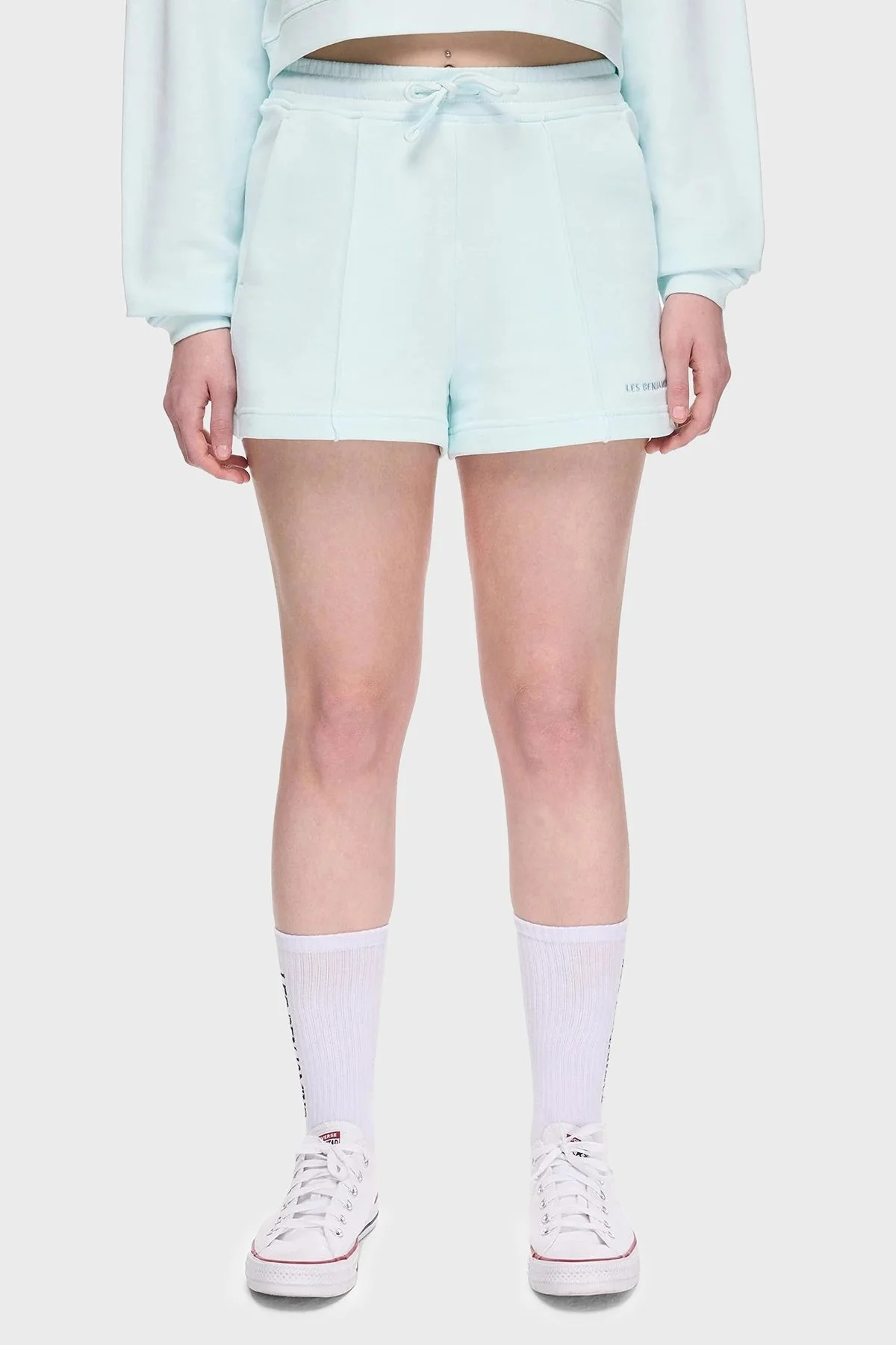 Les Benjamins % 100 Pamuk Regular Fit Yüksek Bel Çimalı Bayan Short LBNOOSESSFUSO-311 BEBE MAVİ - 8