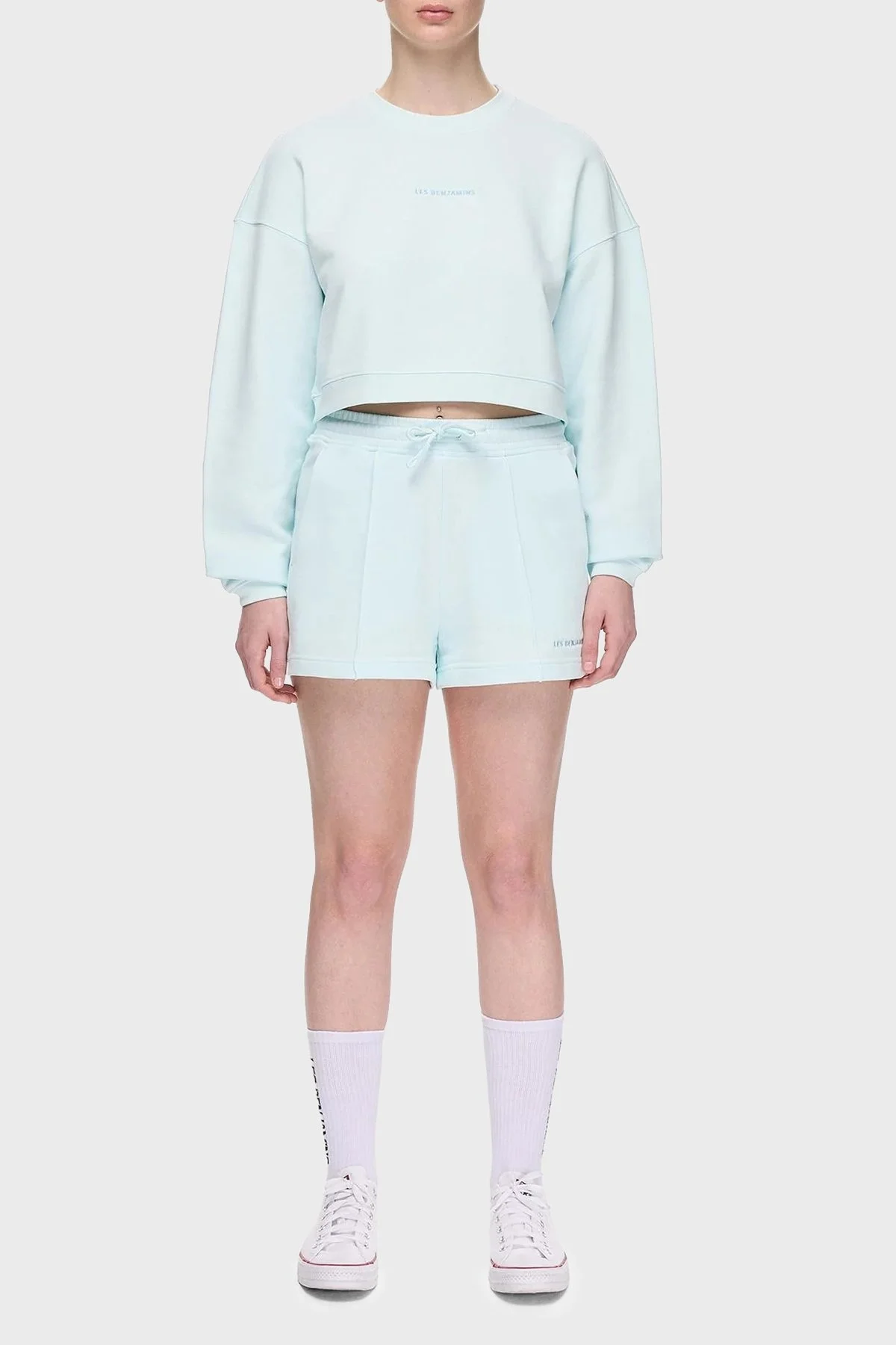 Les Benjamins % 100 Pamuk Regular Fit Yüksek Bel Çimalı Bayan Short LBNOOSESSFUSO-311 BEBE MAVİ - 9