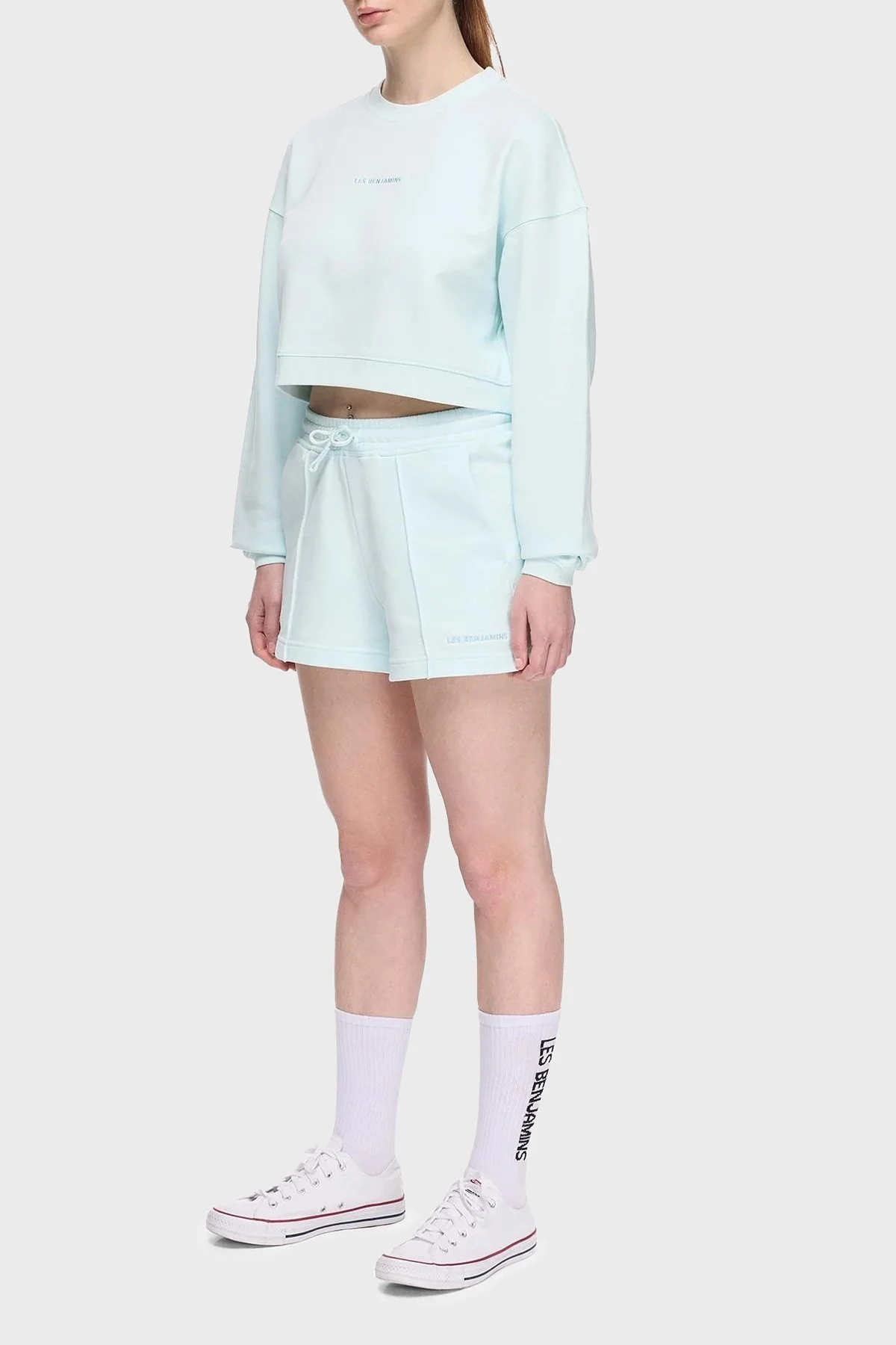 Les Benjamins % 100 Pamuk Regular Fit Yüksek Bel Çimalı Bayan Short LBNOOSESSFUSO-311 BEBE MAVİ - 10