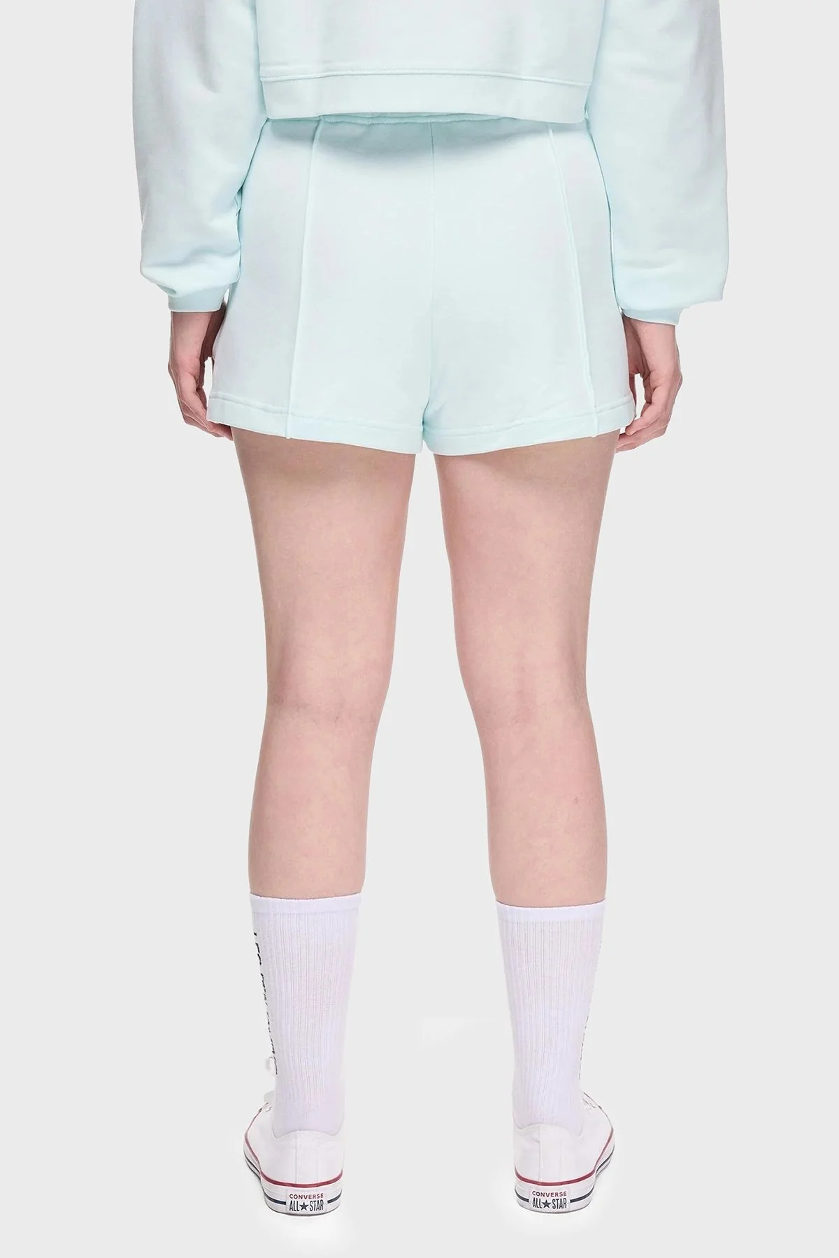 Les Benjamins % 100 Pamuk Regular Fit Yüksek Bel Çimalı Bayan Short LBNOOSESSFUSO-311 BEBE MAVİ - 11