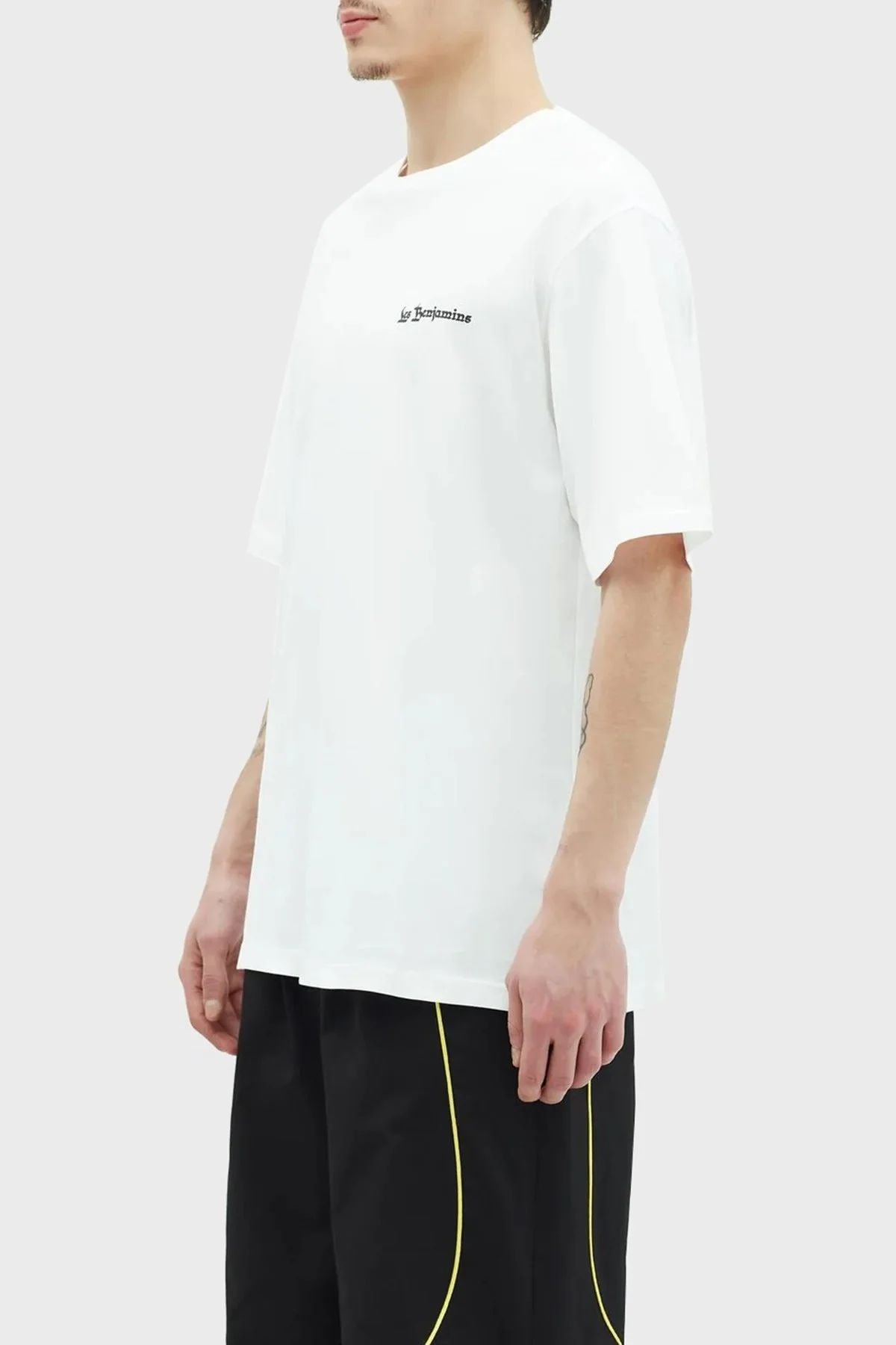 Les Benjamins % 100 Pamuk Relaxed Fit Bisiklet Yaka Erkek T Shirt LB23SSHOEMUTS-002 BEYAZ - 3