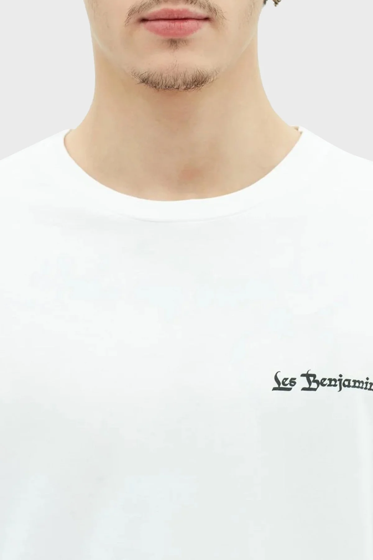 Les Benjamins % 100 Pamuk Relaxed Fit Bisiklet Yaka Erkek T Shirt LB23SSHOEMUTS-002 BEYAZ - 4