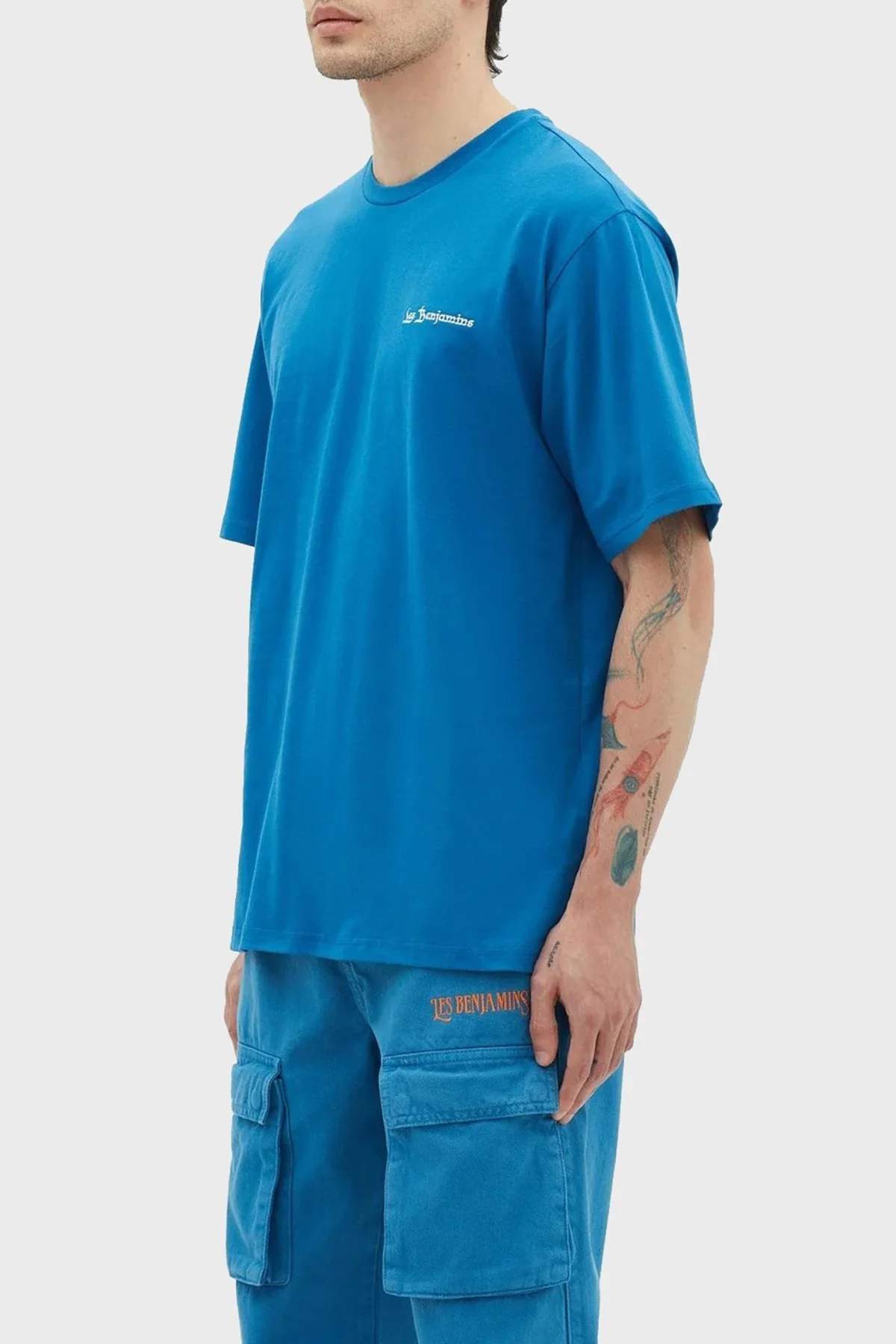 Les Benjamins % 100 Pamuk Relaxed Fit Bisiklet Yaka Erkek T Shirt LB23SSHOEMUTS-007 LACİVERT - 3