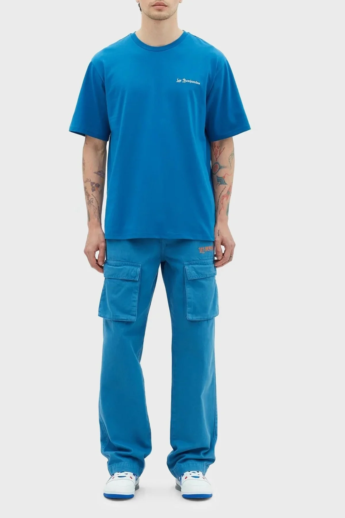 Les Benjamins % 100 Pamuk Relaxed Fit Bisiklet Yaka Erkek T Shirt LB23SSHOEMUTS-007 LACİVERT - 4