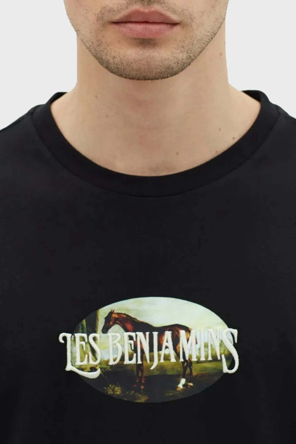 Les Benjamins % 100 Pamuk Relaxed Fit Bisiklet Yaka Erkek T Shirt LB23SSHOEMUTS-011 SİYAH - 3