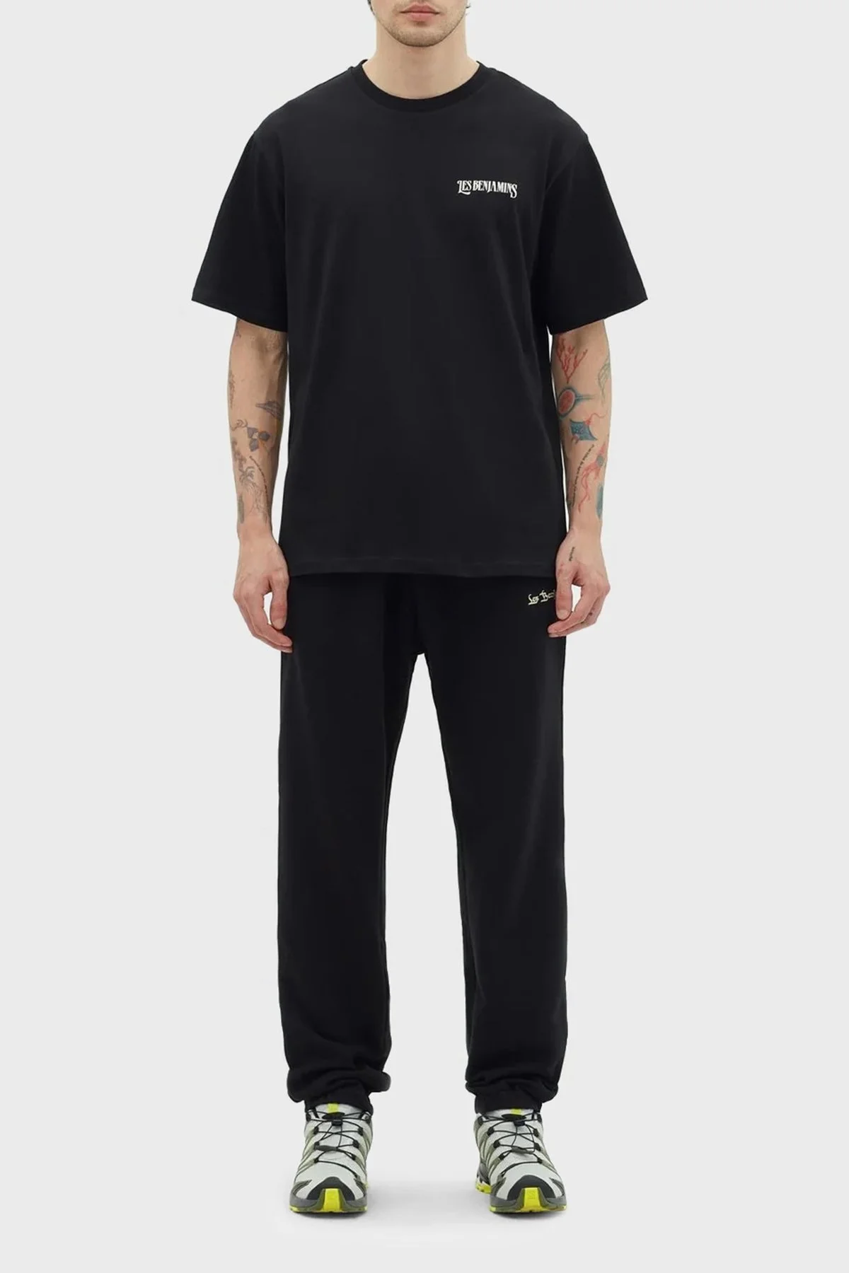 Les Benjamins % 100 Pamuk Relaxed Fit Bisiklet Yaka Erkek T Shirt LB23SSHOEMUTS-012 SİYAH - 4